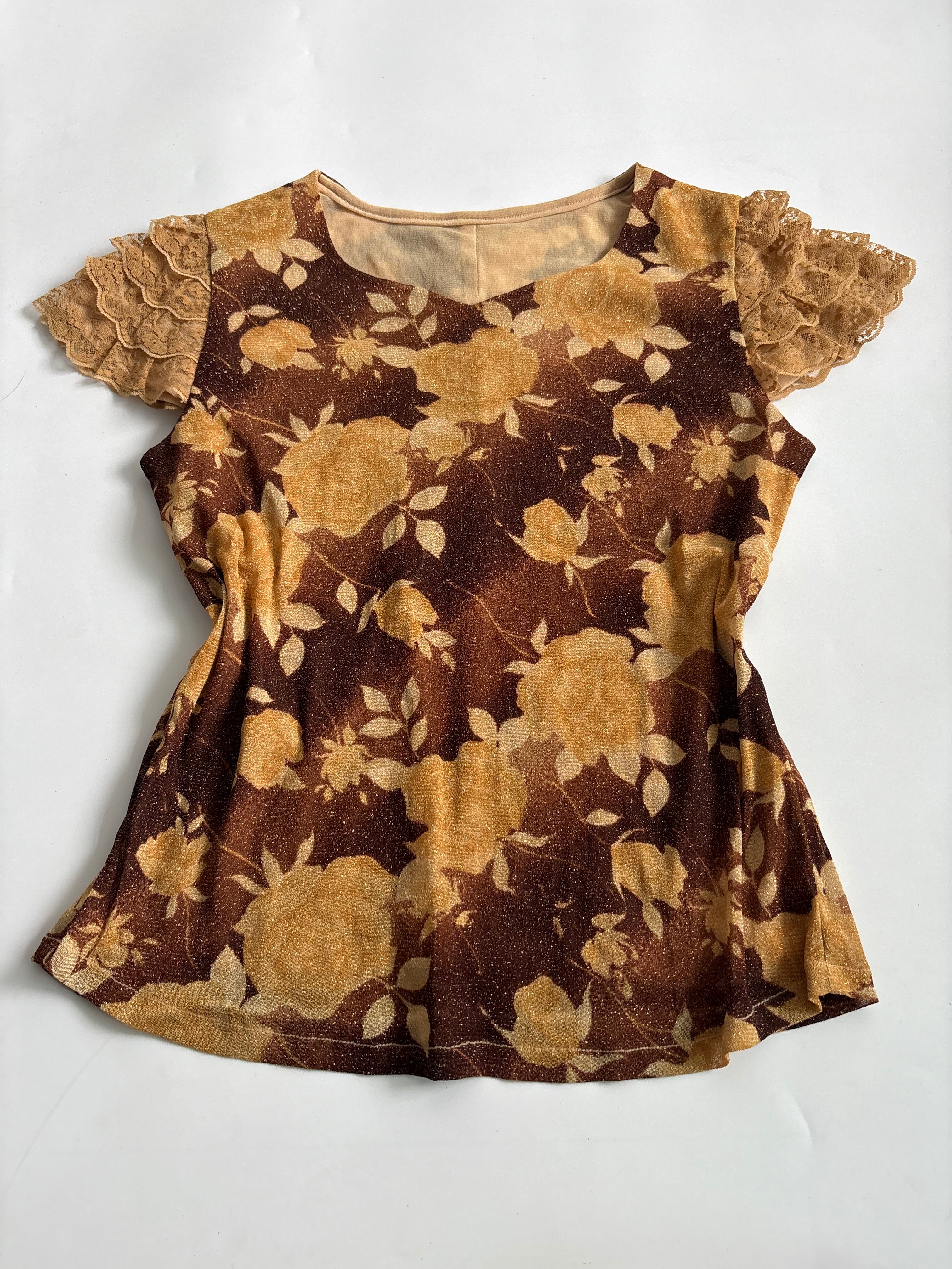 v neck printed top (36-42inch)