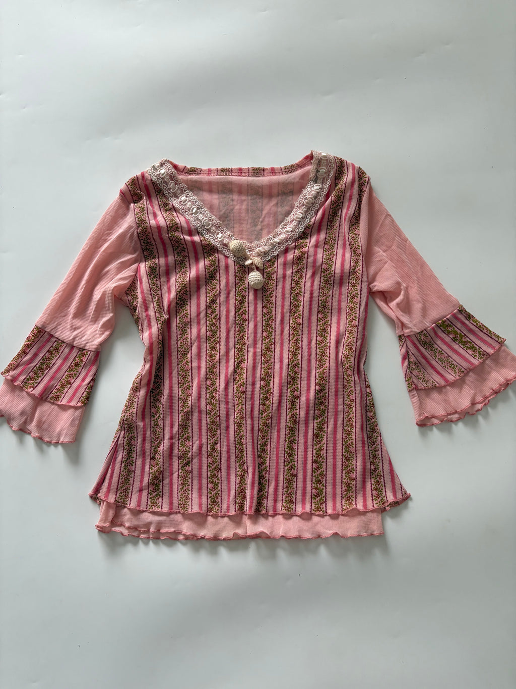 Pink v neck Barbie top(36 inch )