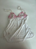 Pink flower white cami top(30 inch)