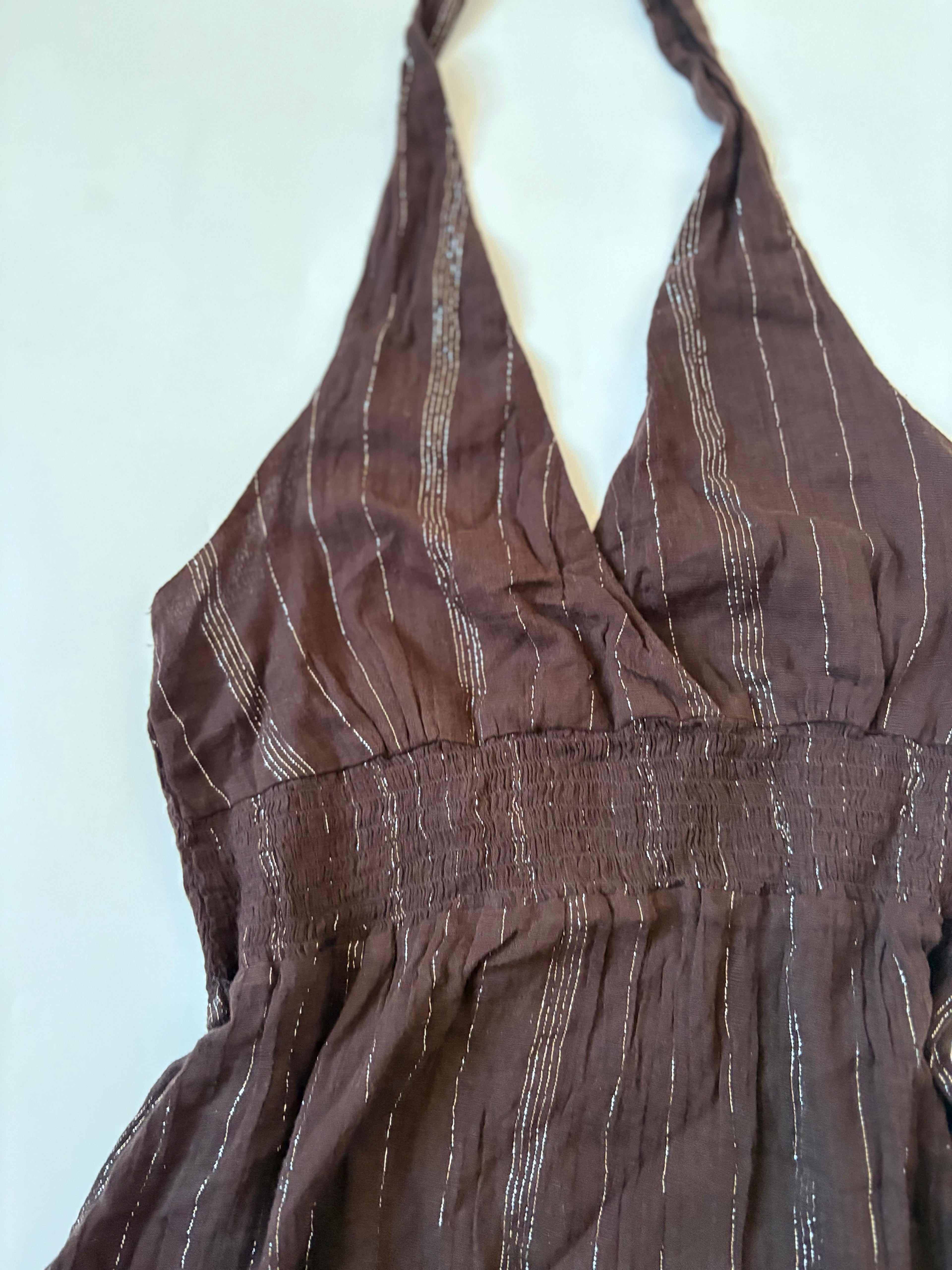 halter neck brown top (34-36inch)