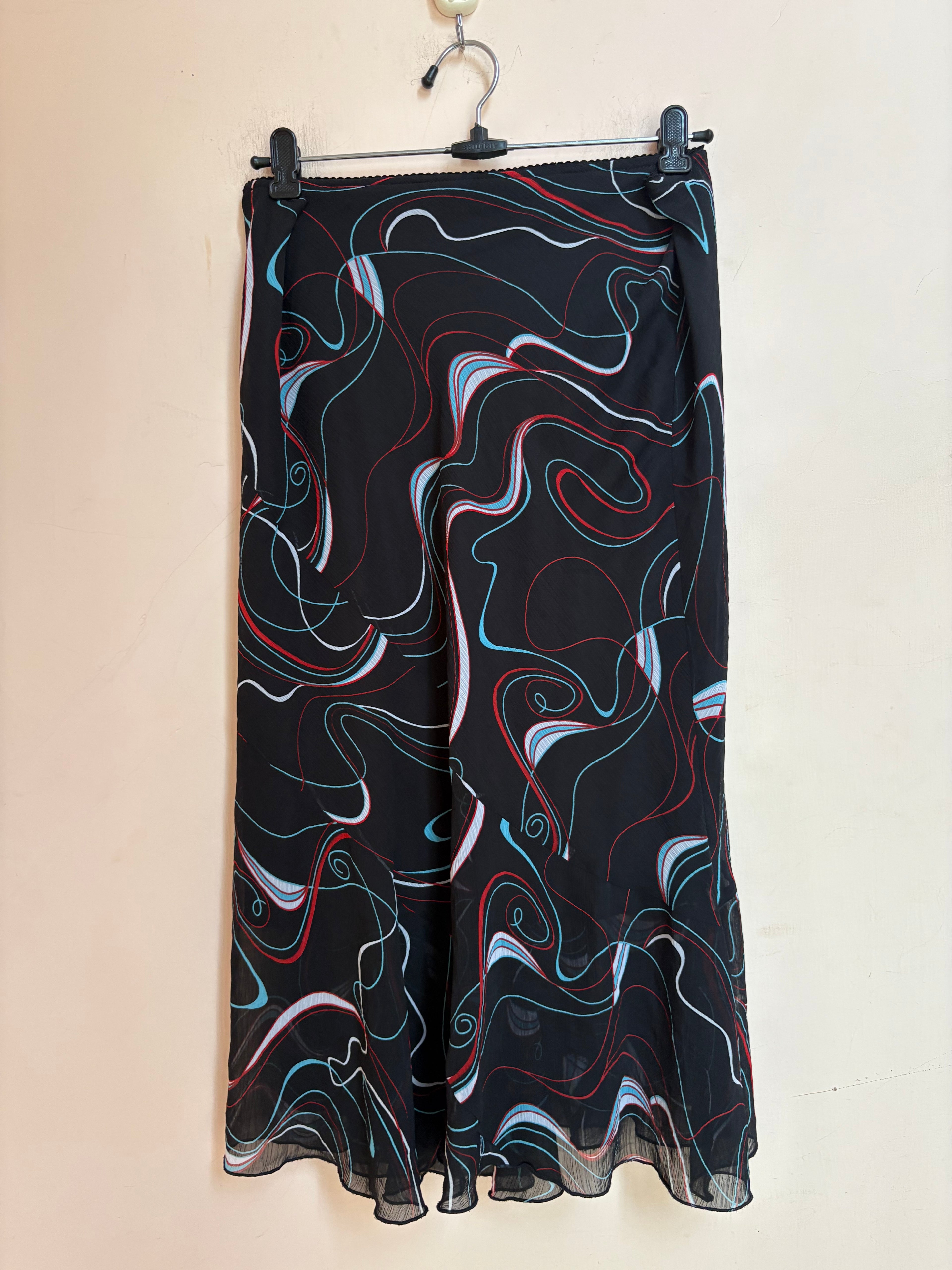Scribble black skirt(34-38 inch)