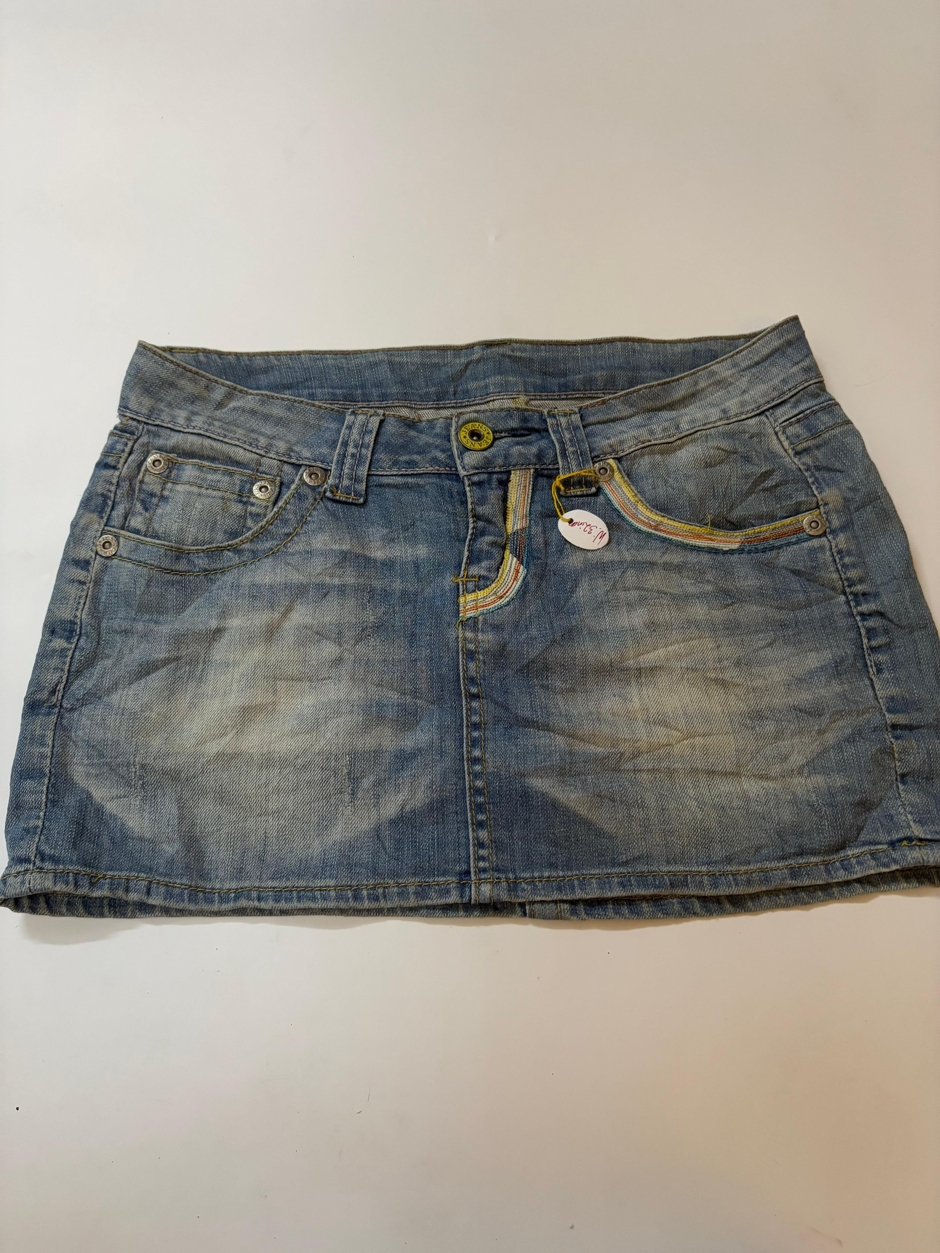 Rainbow stripped mini skirt(32 inch)