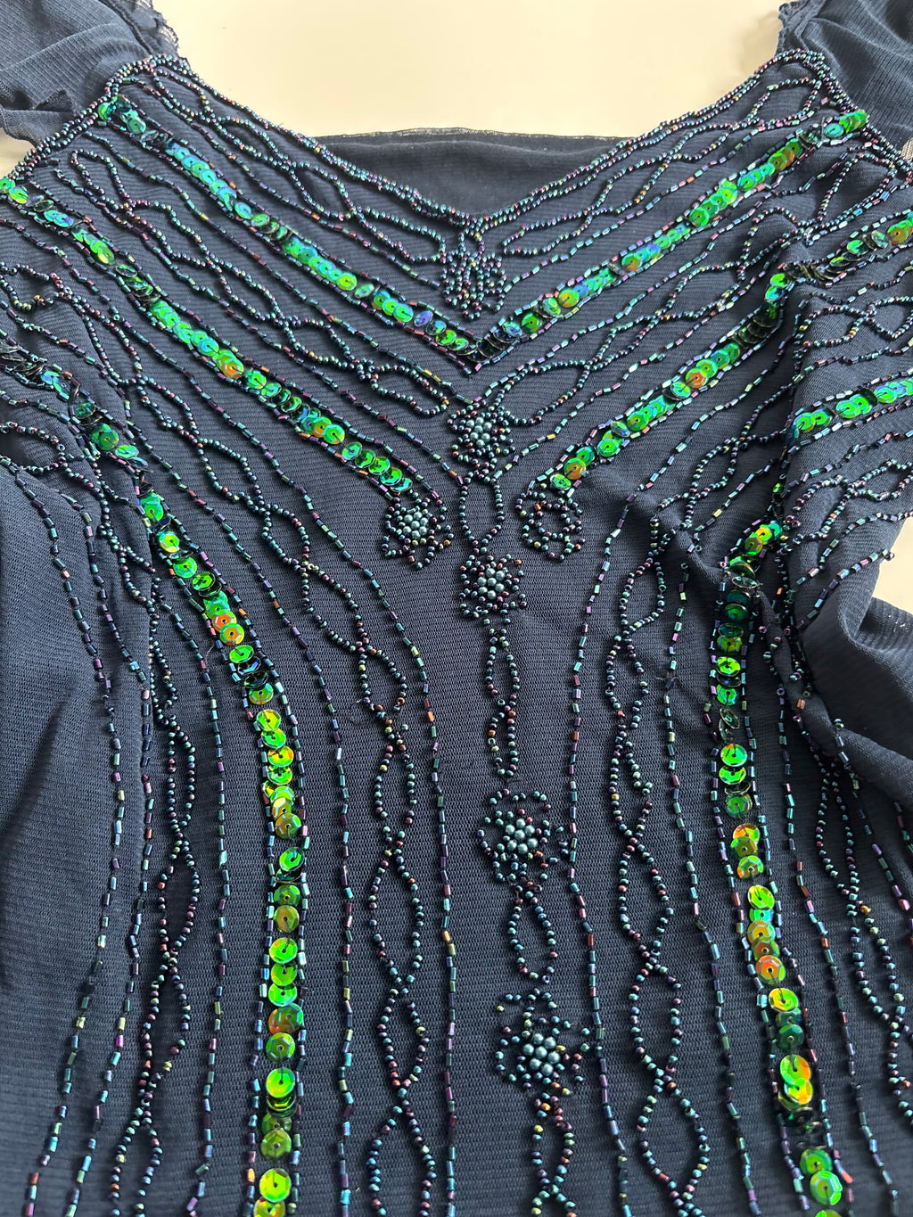 Navy blue beaded top(40-42 inch)