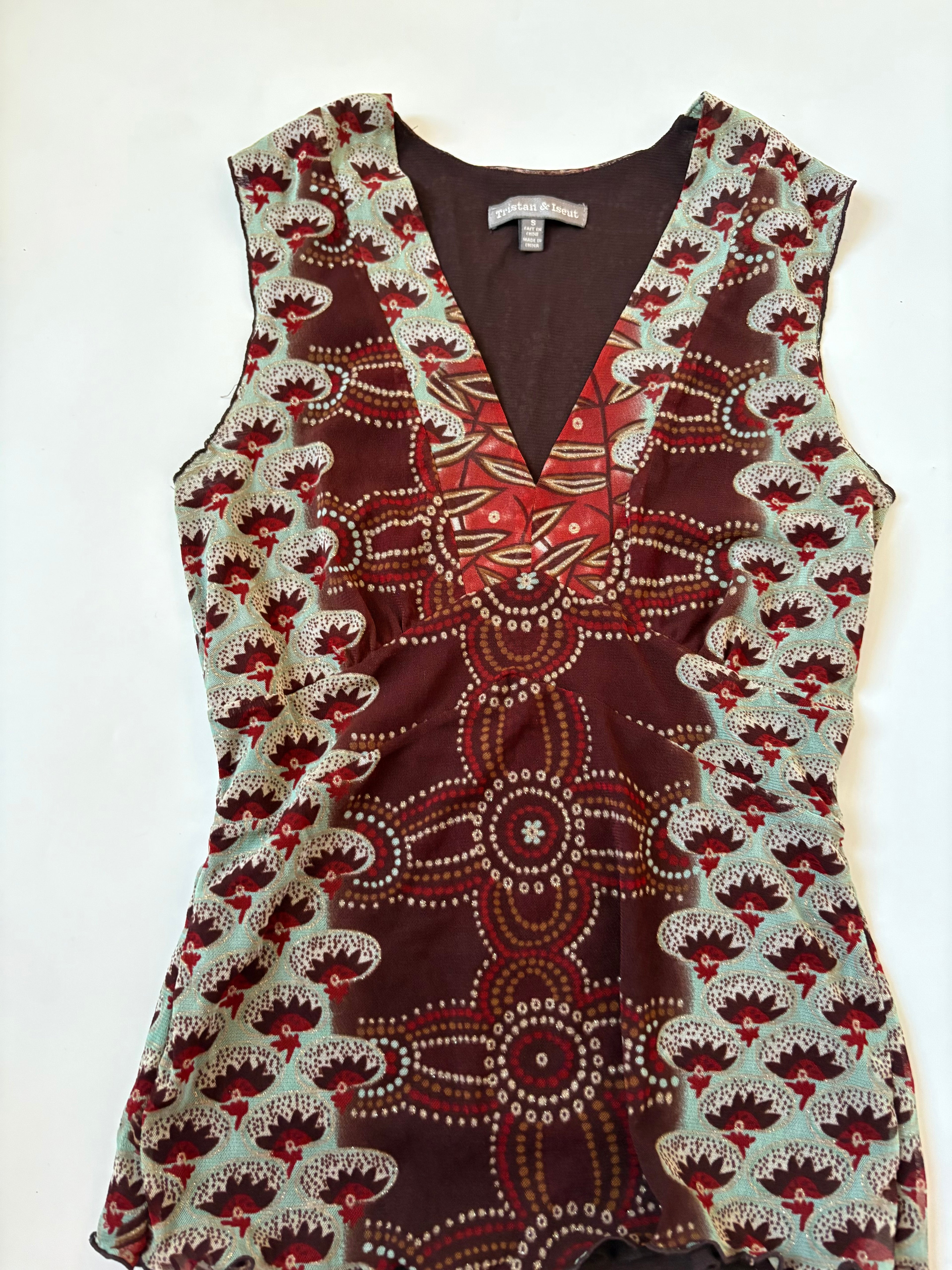 v neck brown fairy top ( 34-36inch)