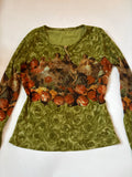 Floral green top(36-40 inch)