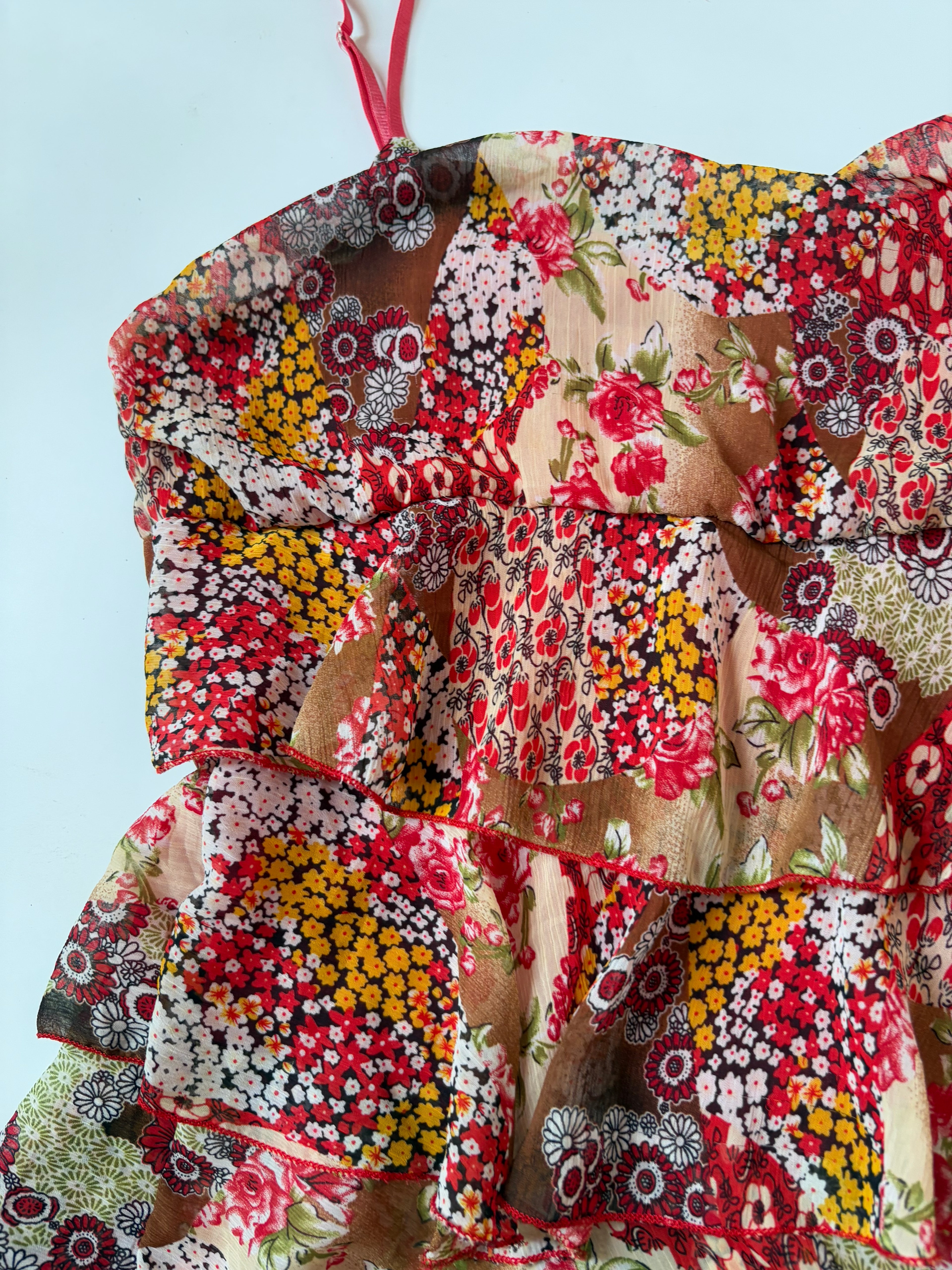 Ruffle floral top(32-36 inch)