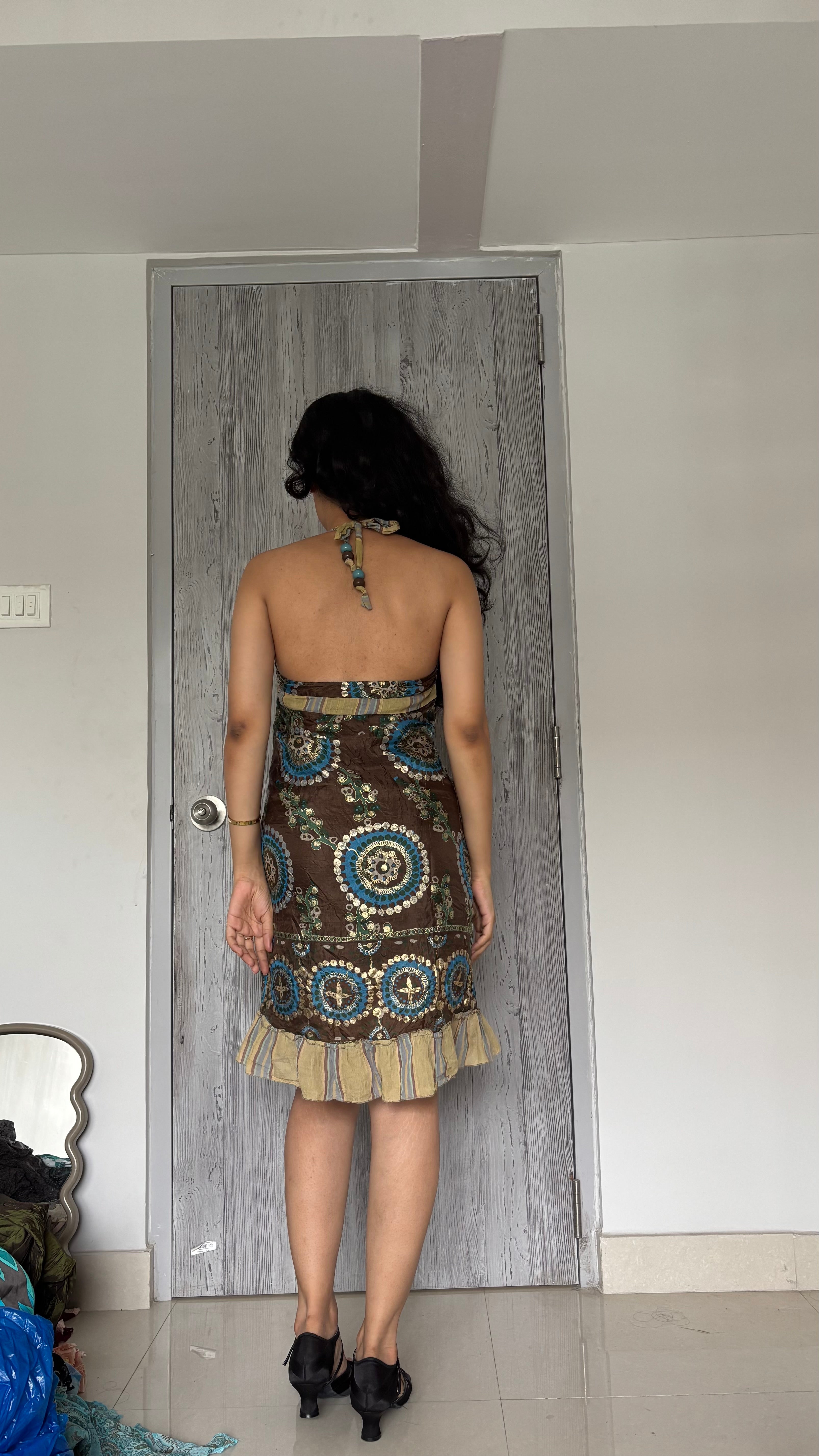 halter neck swirl dress (bust 32inch)