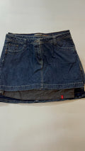 Blue denim mini skirt(36 inch)