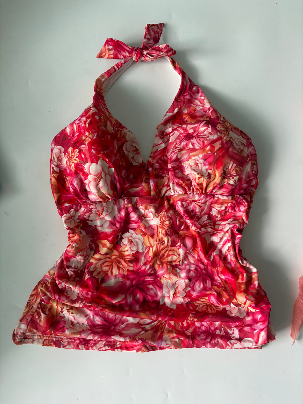 Floral orange halter top(36 inch)