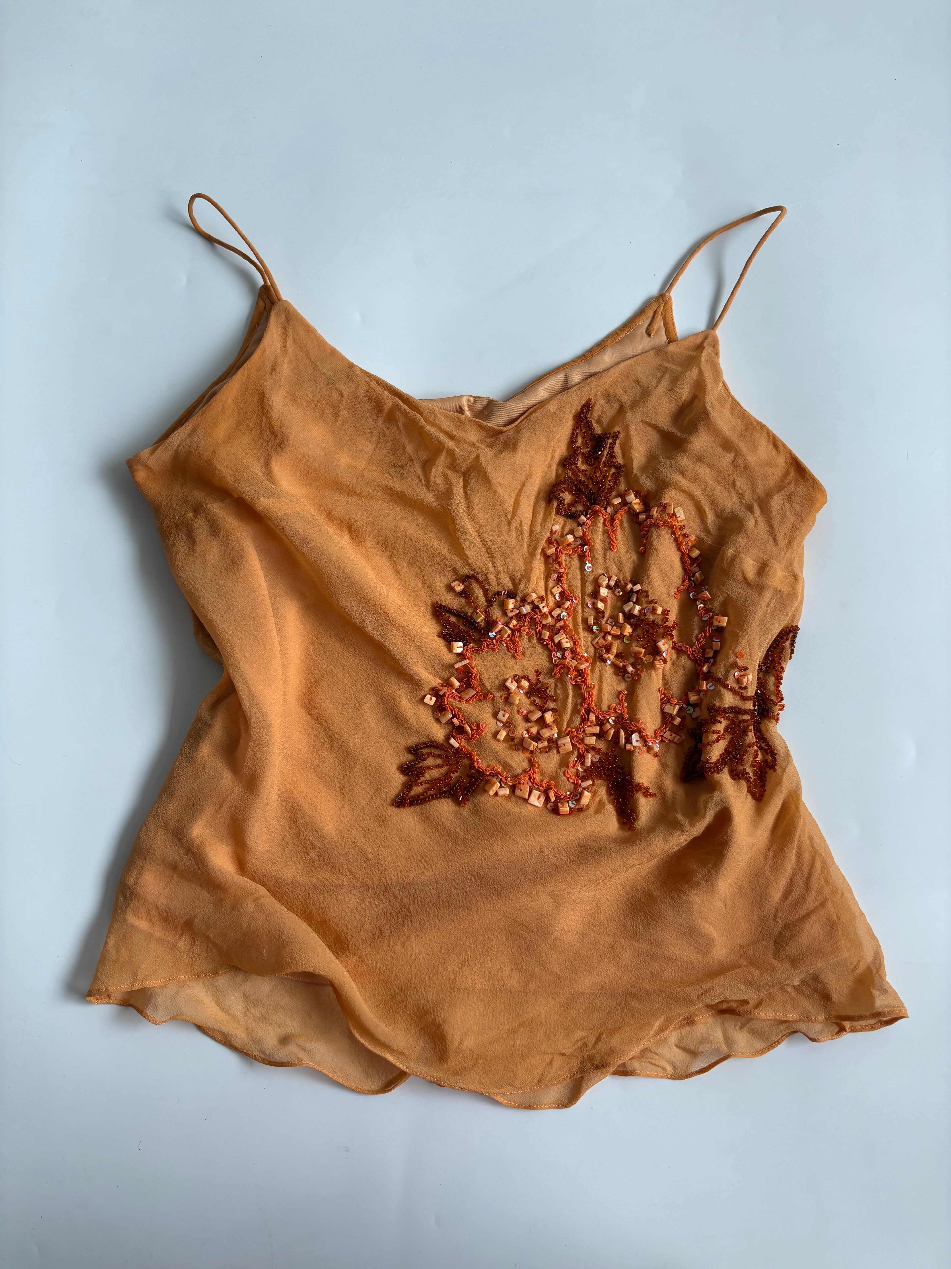 beaded orange cami top(36-40inch)