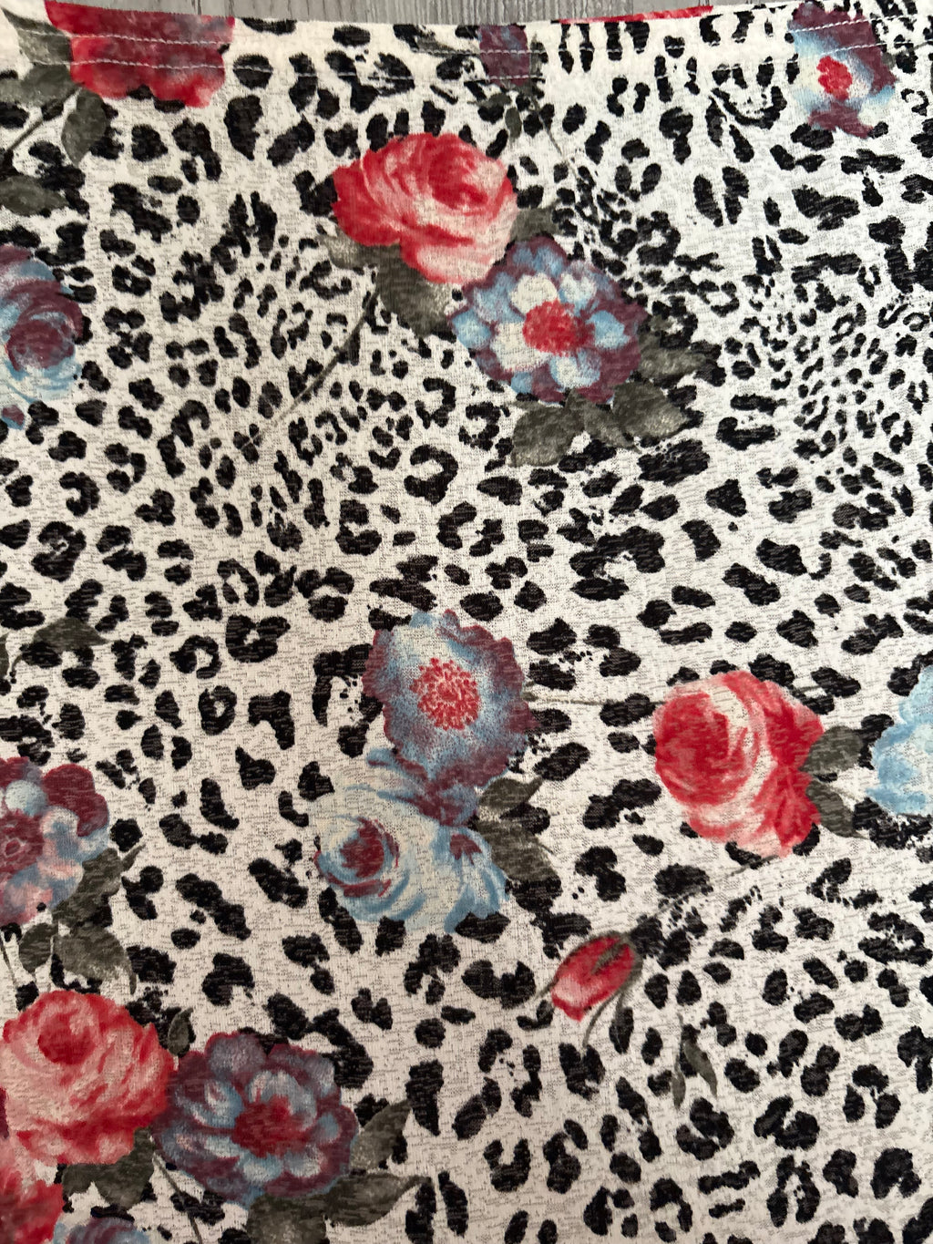 LIVRE Cheetah printed floral skirt(28 inch)