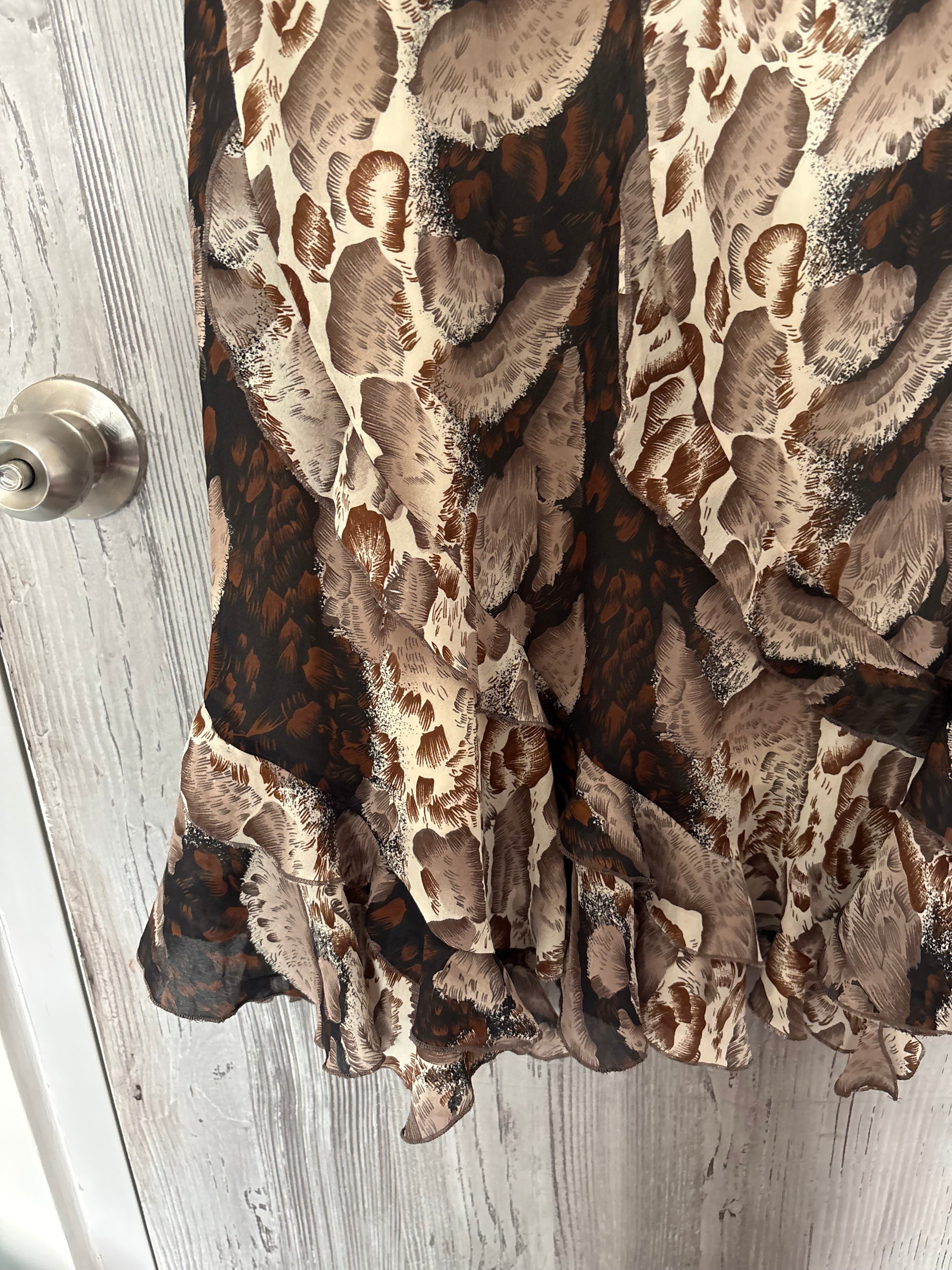 mixed animal print flowy skirt (35inch)