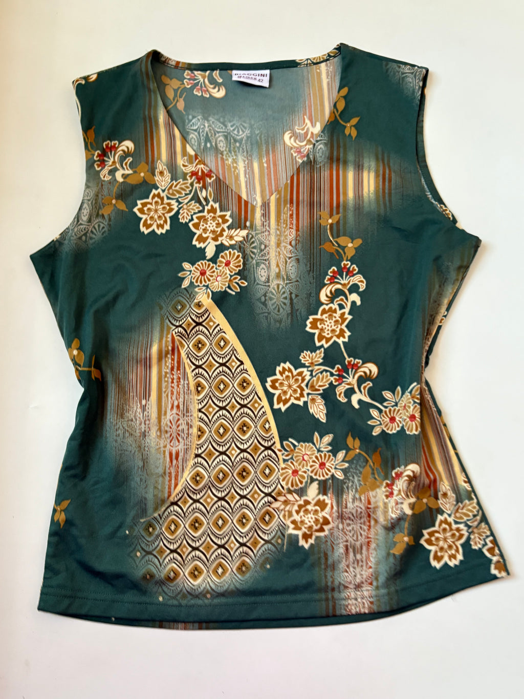 Sea green floral top(40inch)