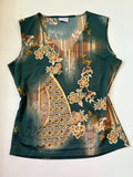 Sea green floral top(40inch)