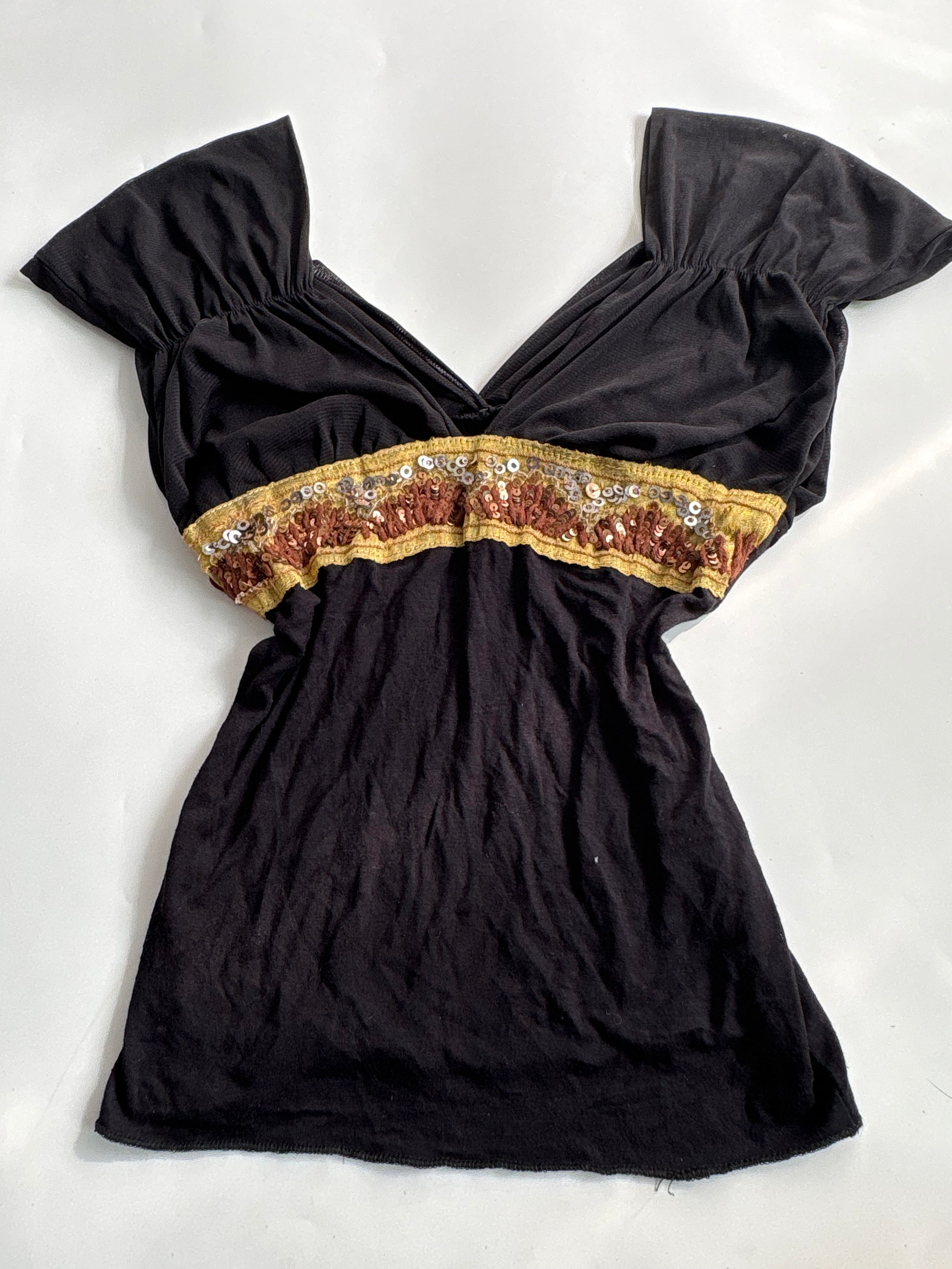 sequin v neck top (34inch)
