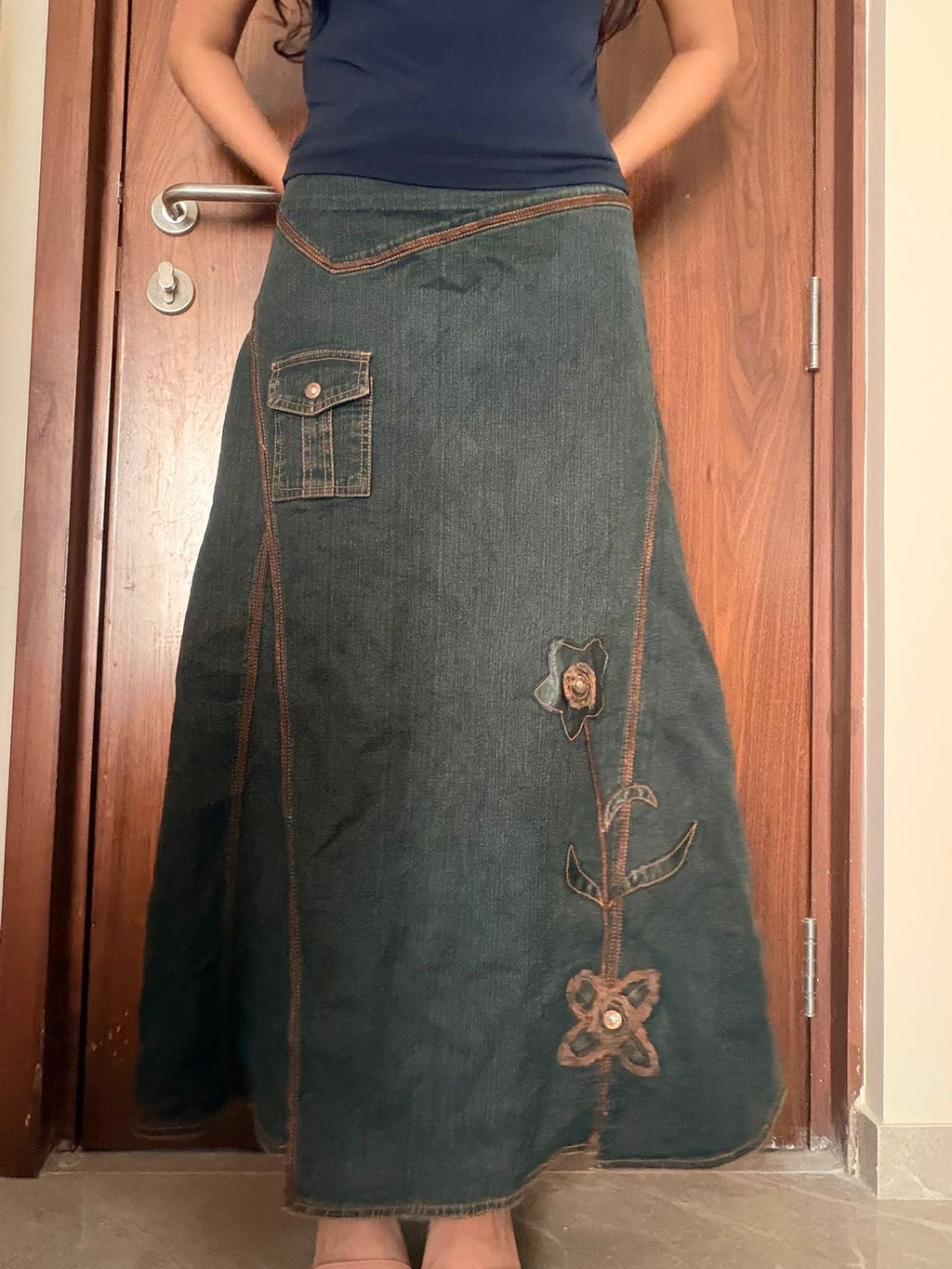 Cargo styled floral skirt(34 inch)