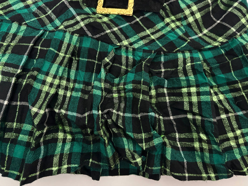 green plaid mini skirt (26-28inch)