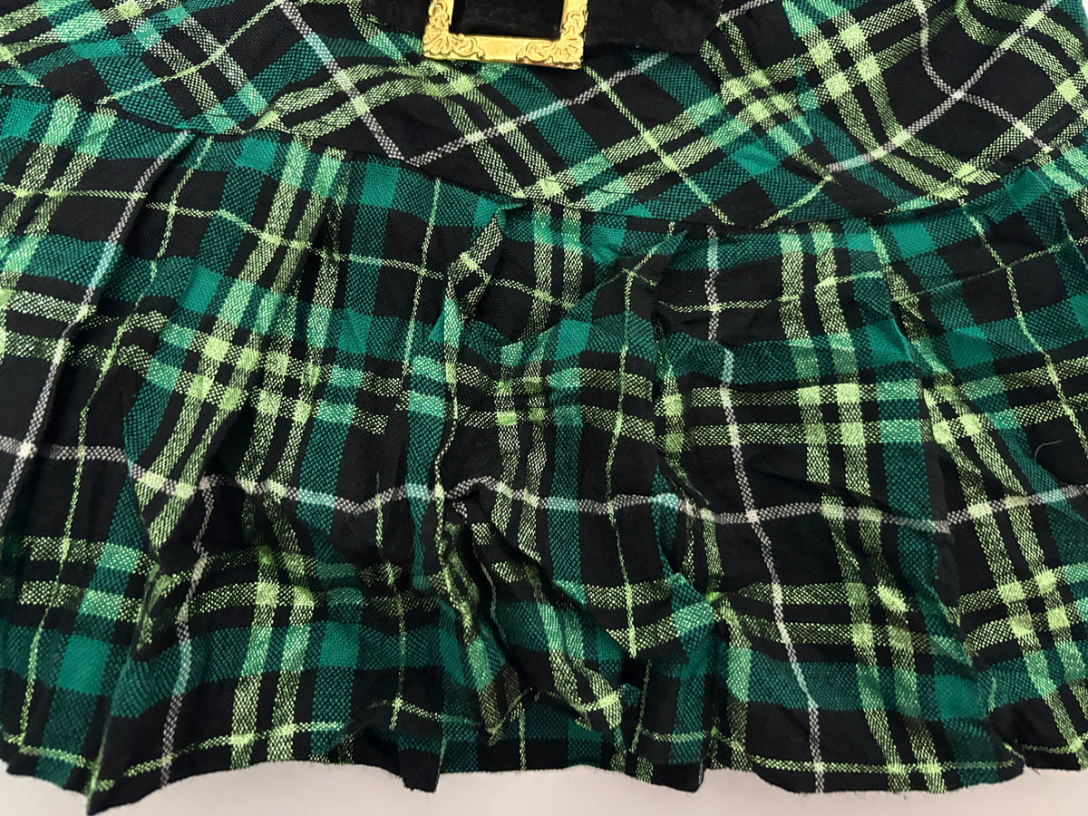 green plaid mini skirt (26-28inch)