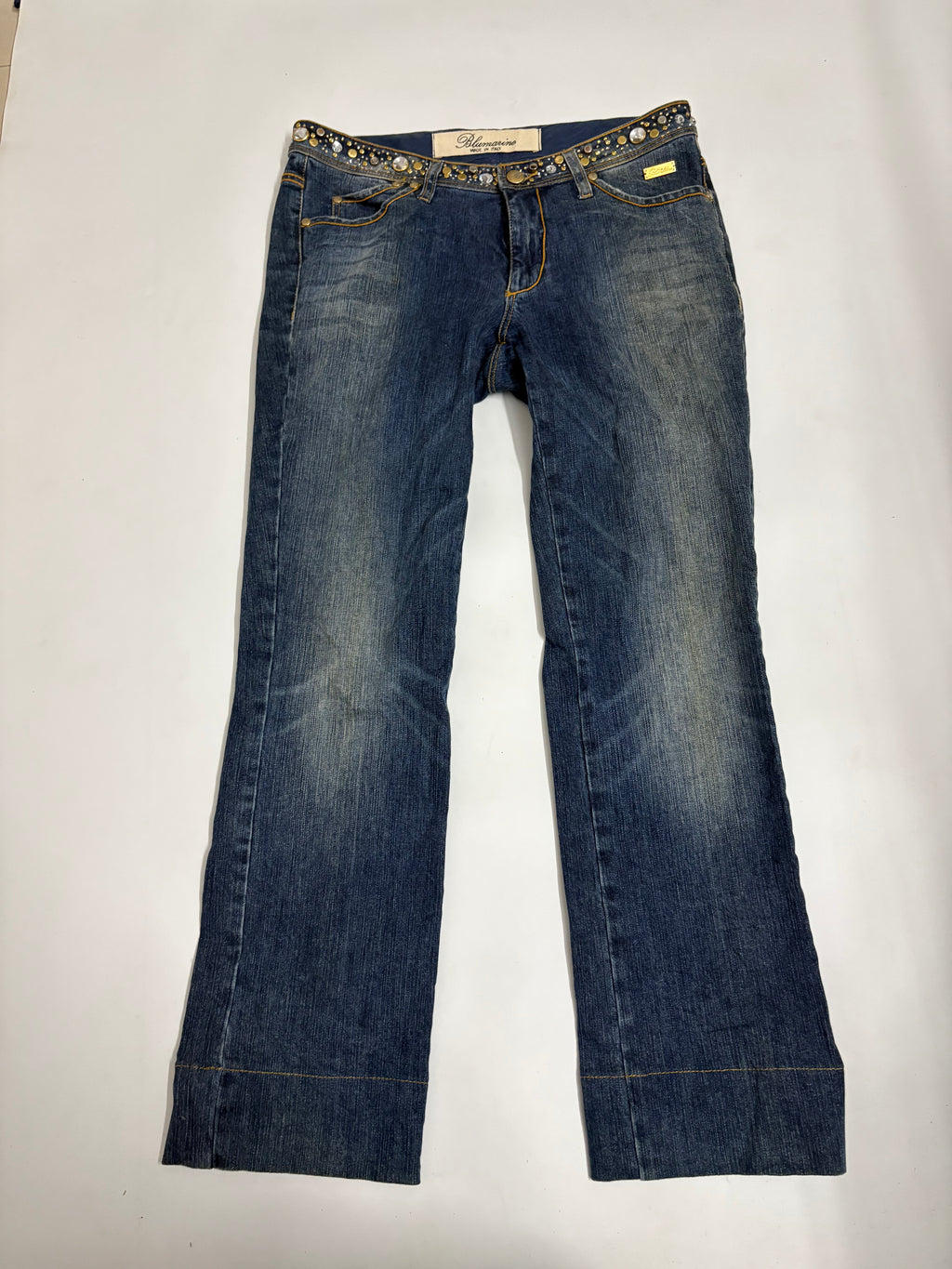 BLUMARINE beaded border low rise jeans(30 inch)
