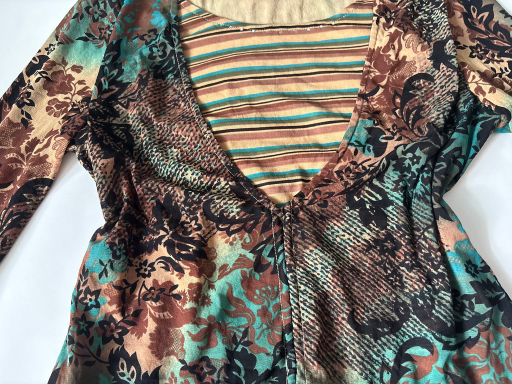 Lte center floral stripes top(38-40 inch)