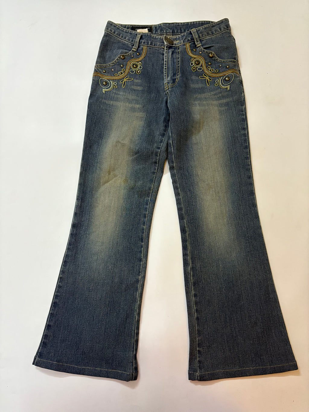 embroidered low rise jeans (28inch)