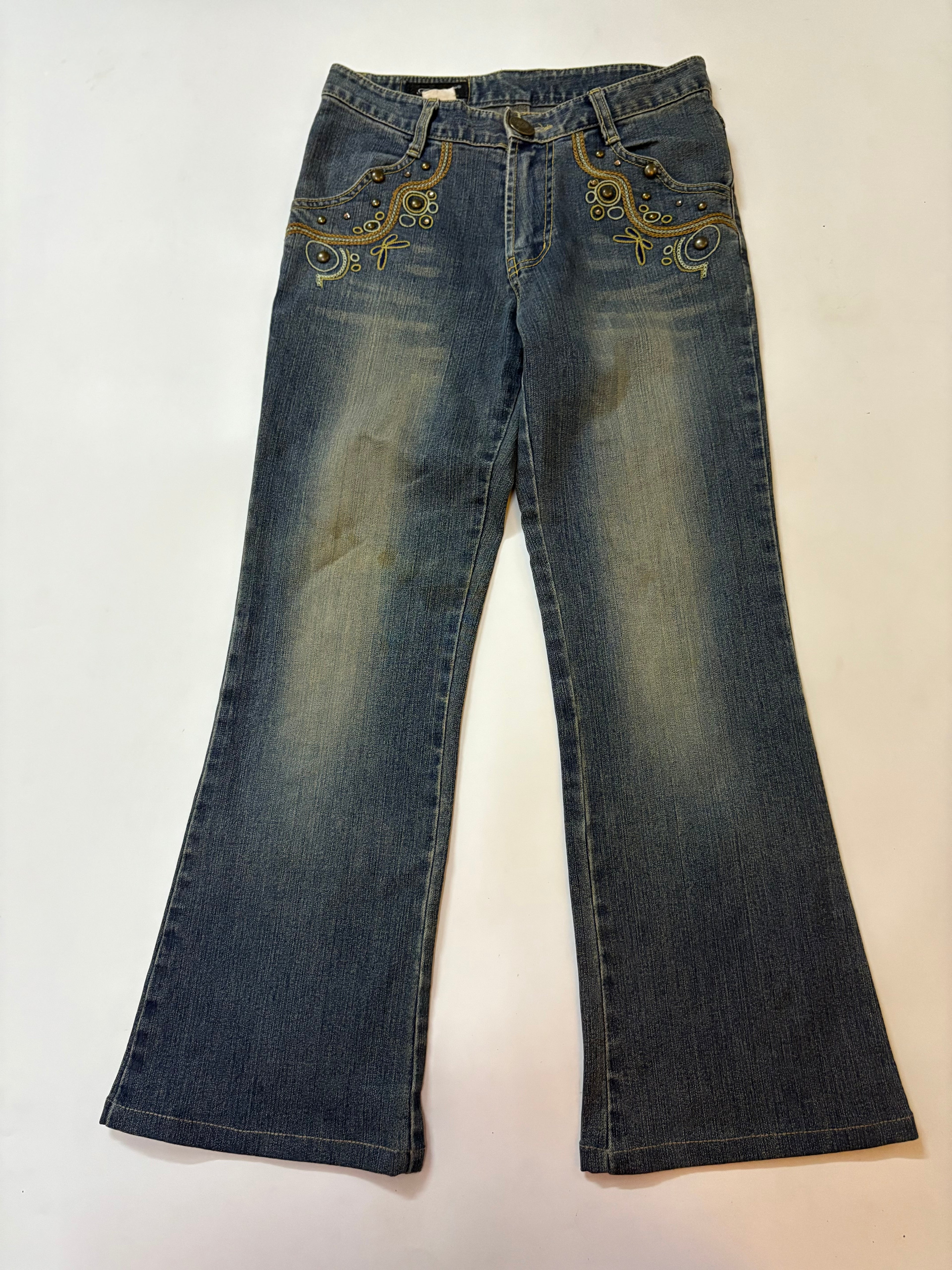 embroidered low rise jeans (28inch)