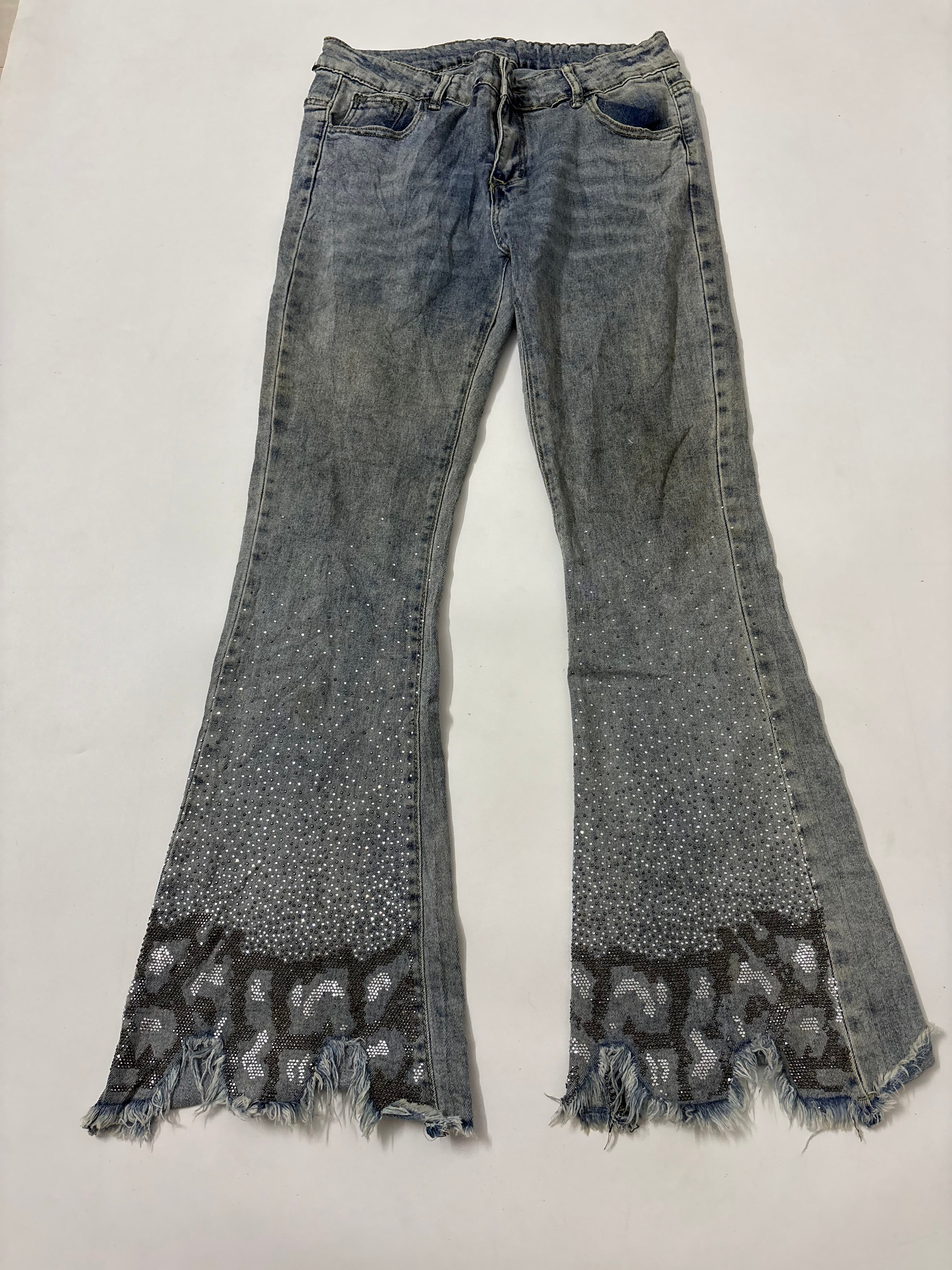 rhine stone flared jeans ( 28inch)