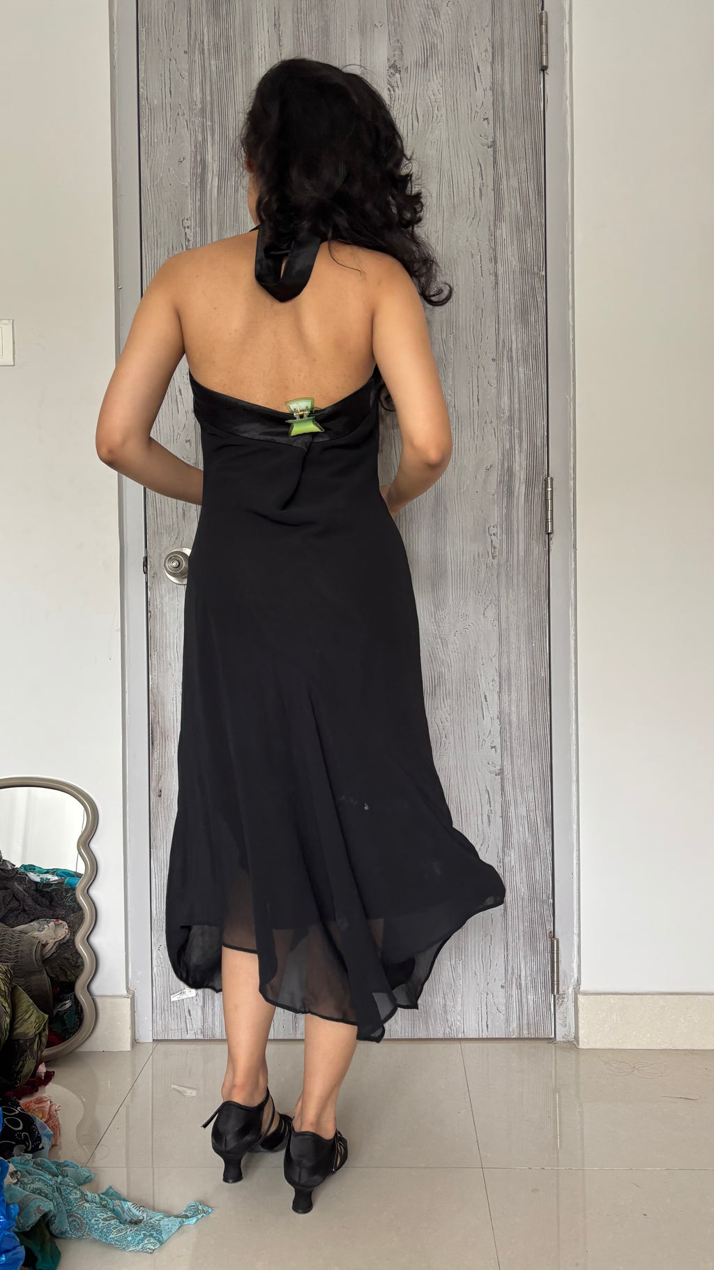 camaieu halter neck black dress (40-42inch)