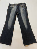 dark blue high rise straight jeans (32-33inch)
