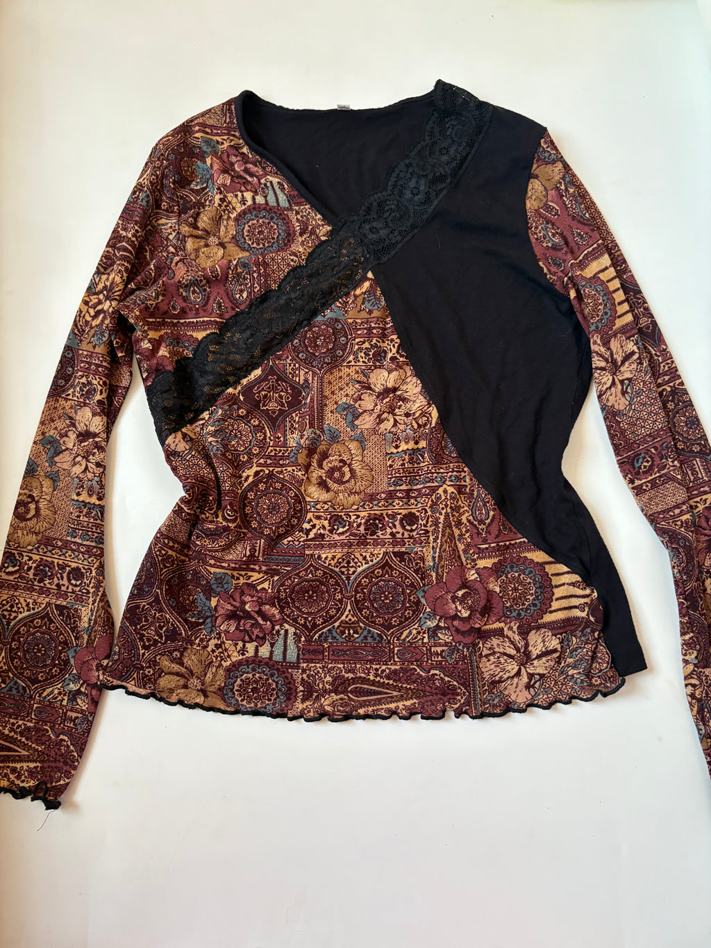 Brown& black ancient flower top(34-42inch)