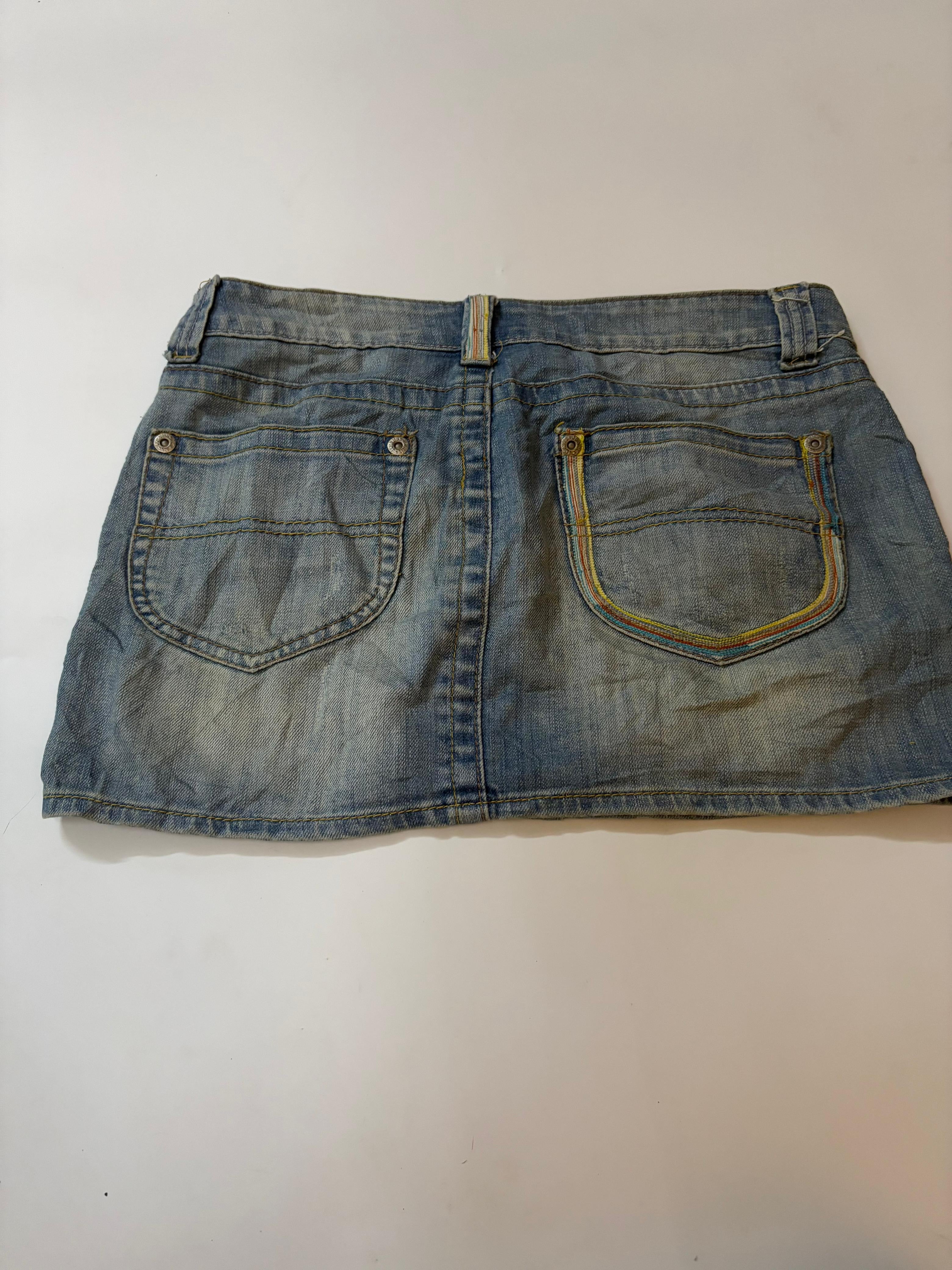 Rainbow stripped mini skirt(32 inch)