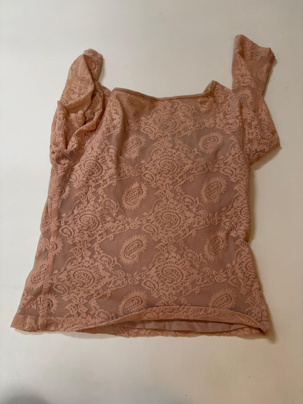 Pink border flower net top(38-40 inch)
