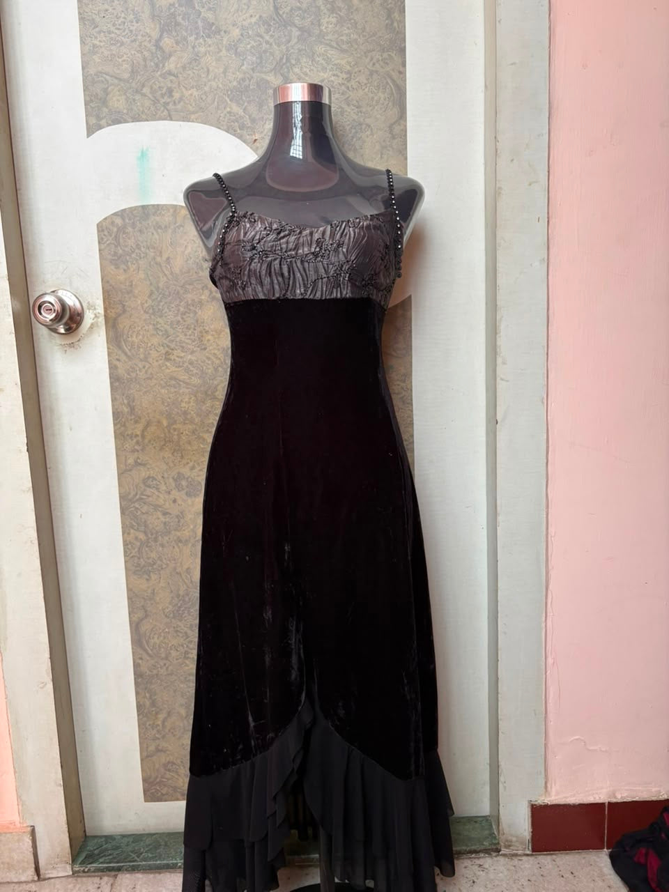 Goth styled velvet prom dress(30 inch)