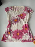 Floral white top(34-36 inch)