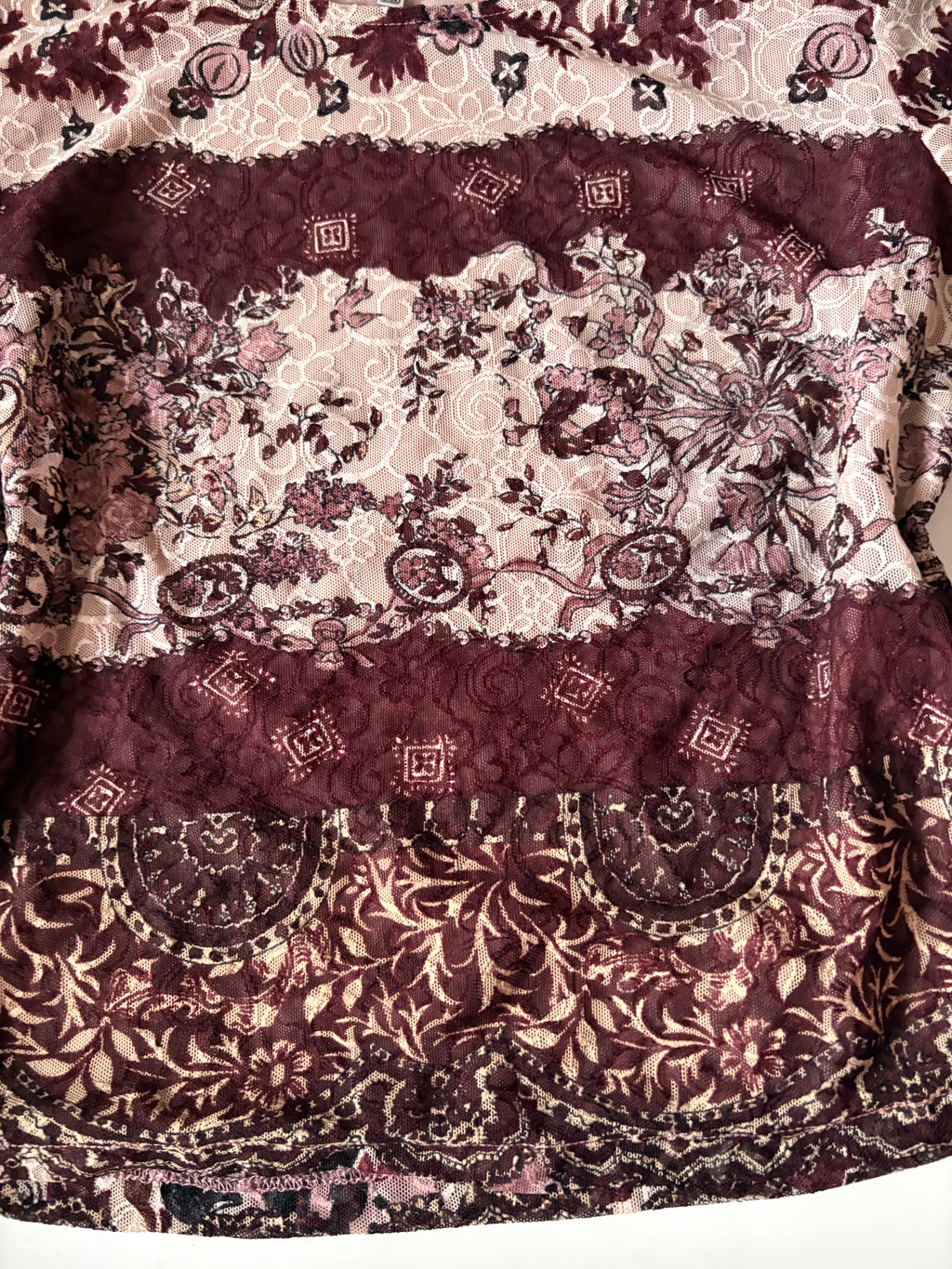 purple printed mesh top ( 40-44inch)