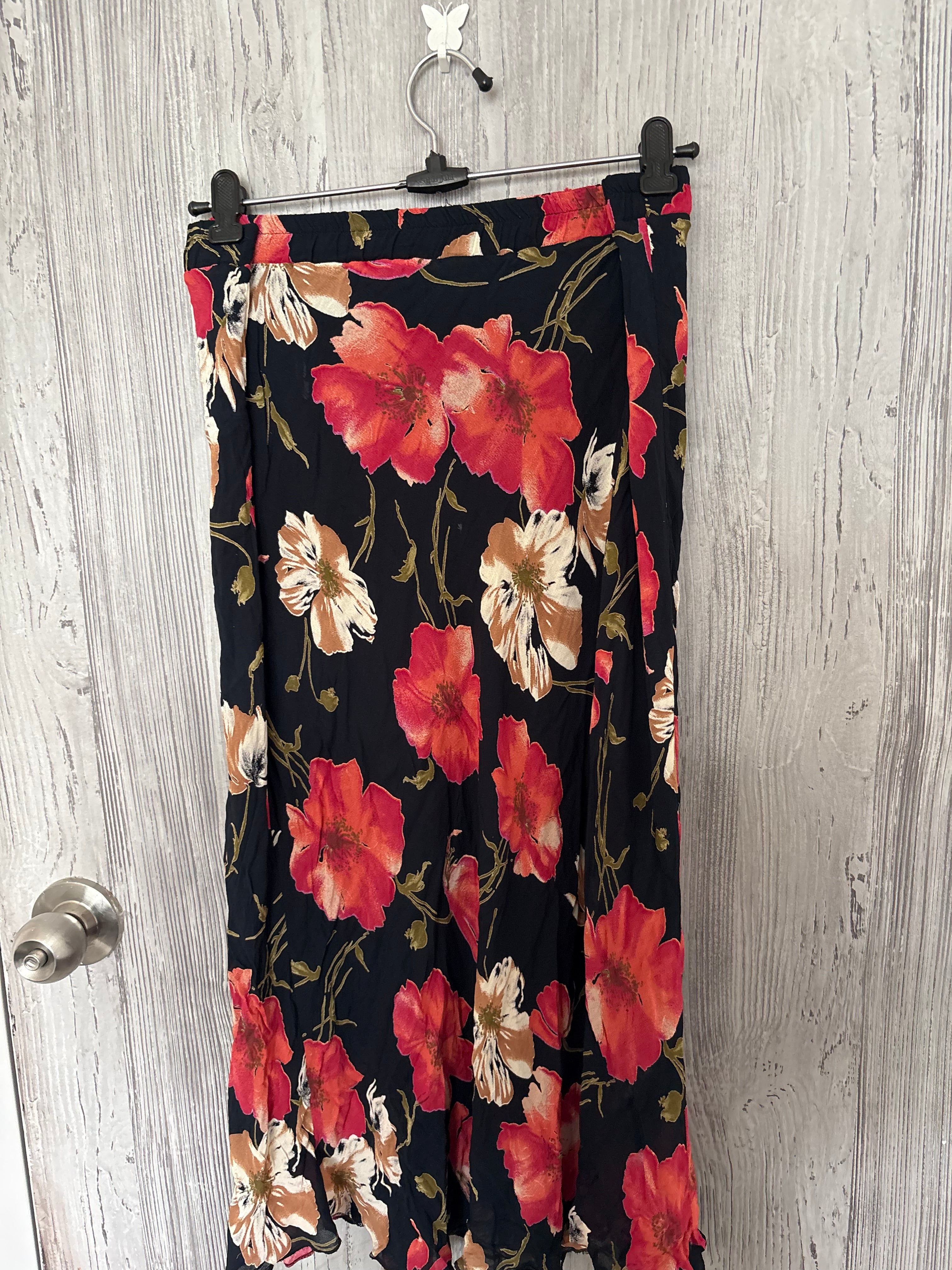 maxi floral black skirt (36-40inch)