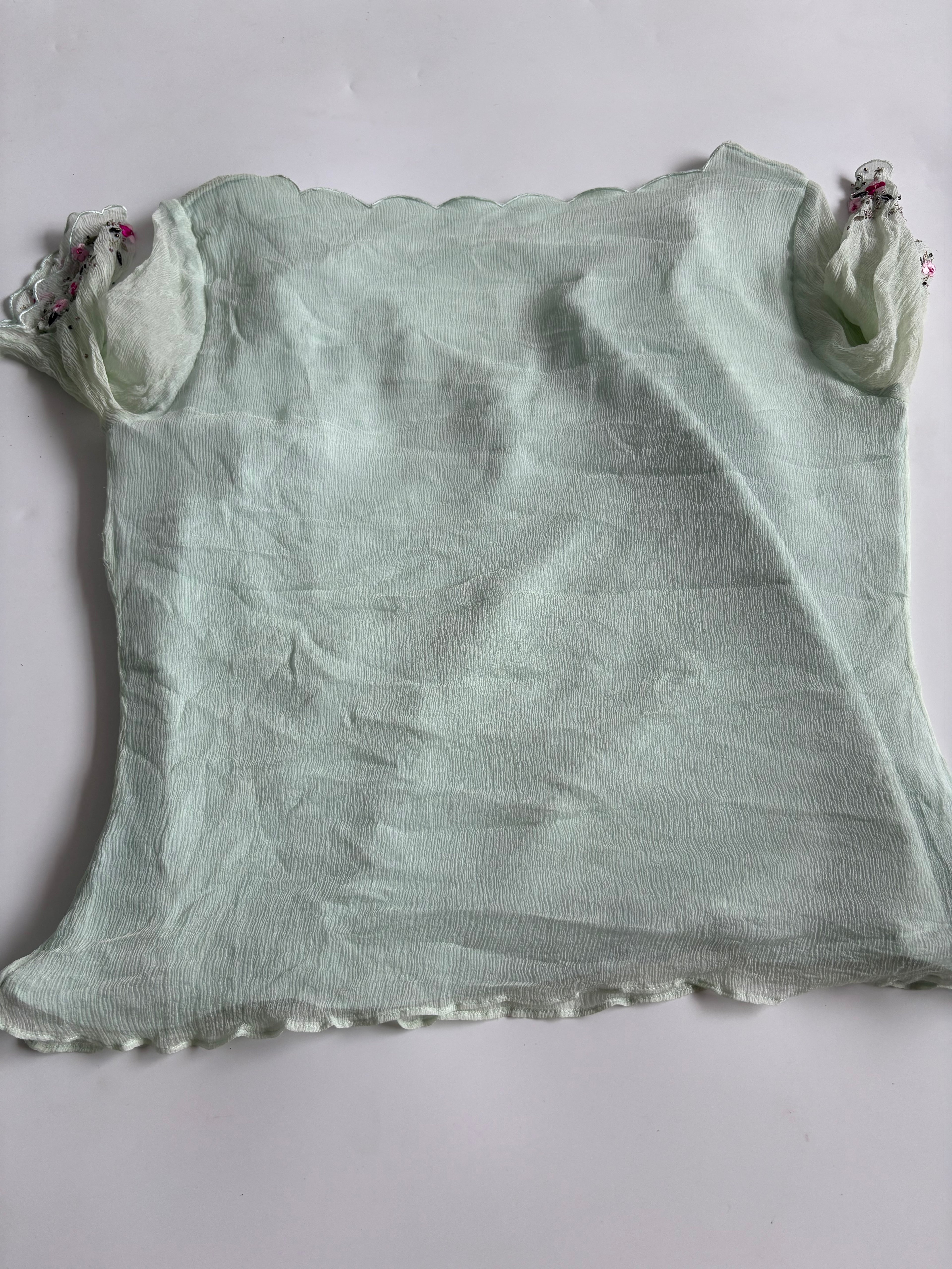 fairy v neck green top (40inch)