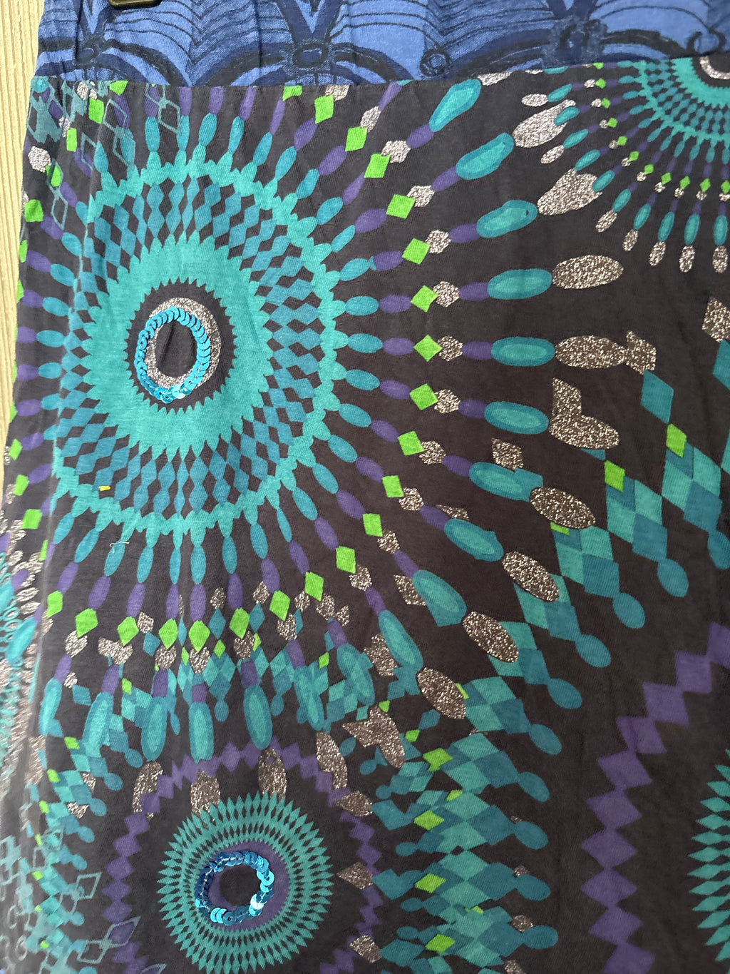 desigual Blue glitter beaded skirt(34 inch)