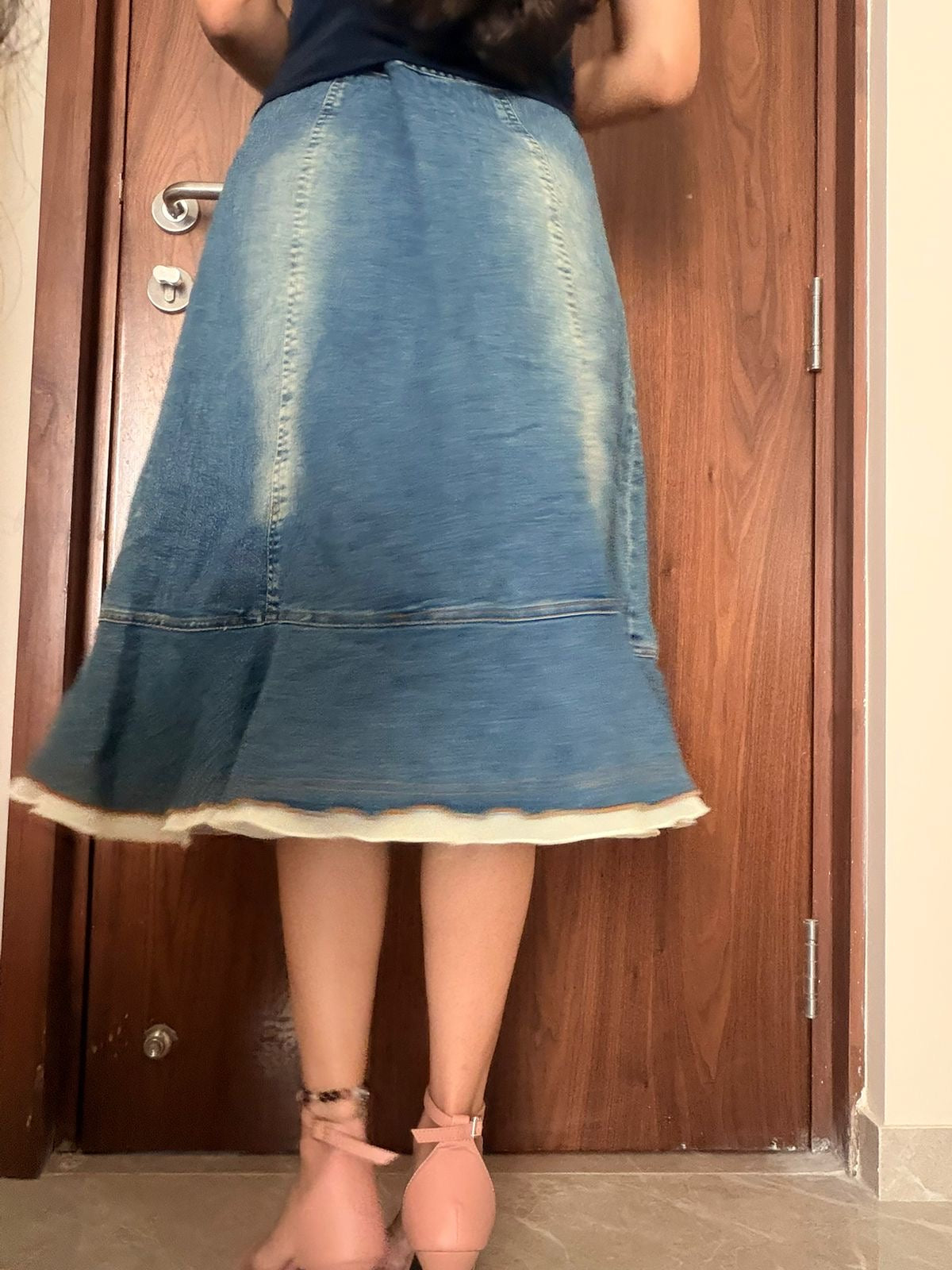 Ruffle side way skirt(30 inch)