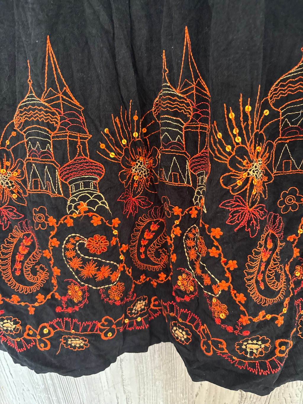 orange corduroy skirt (30inch)