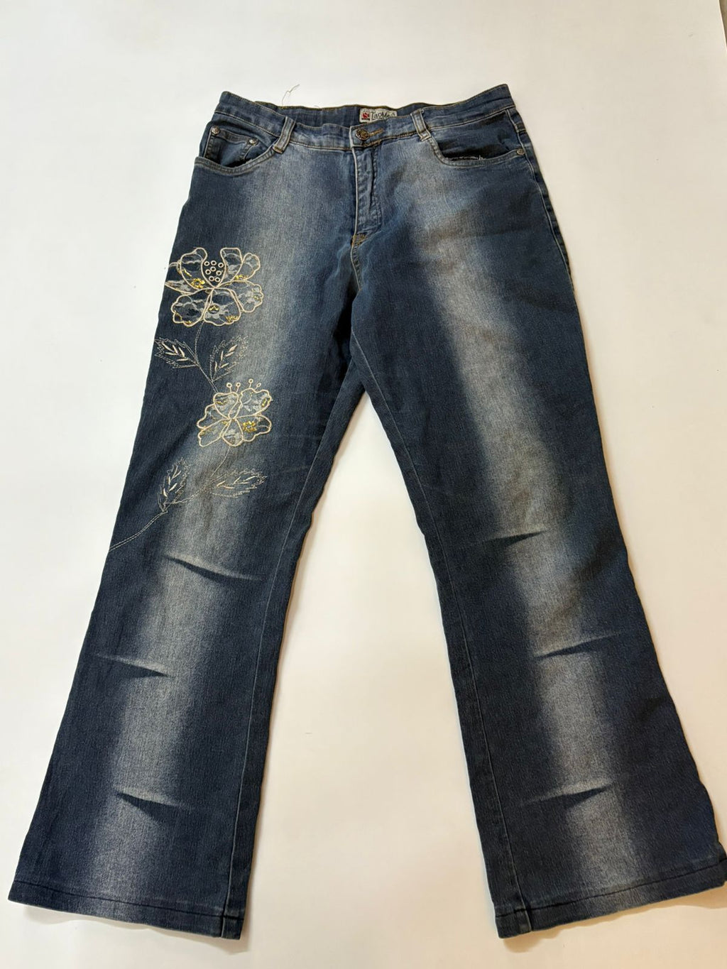 Flower high rise flared jeans (32inch)
