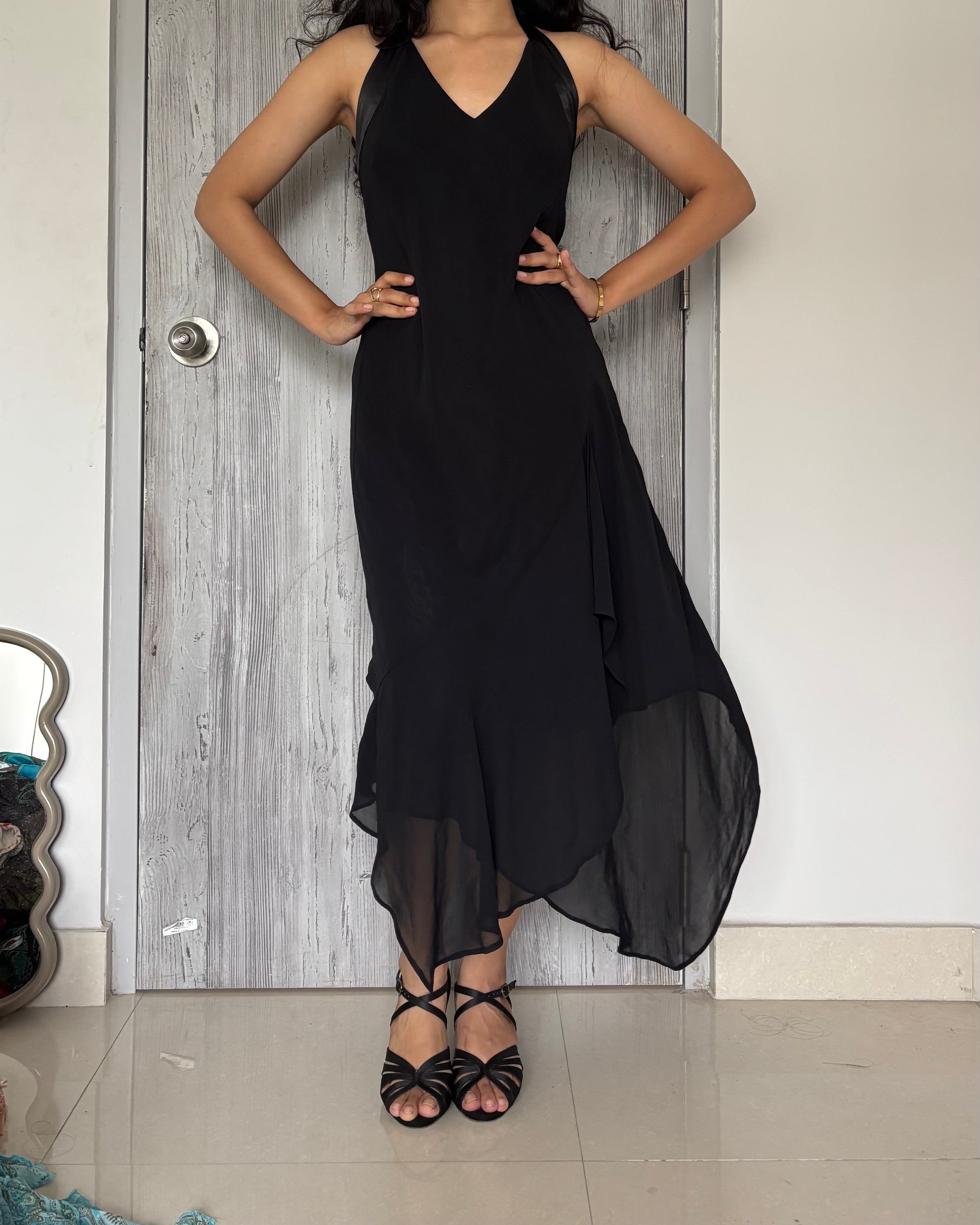 camaieu halter neck black dress (40-42inch)