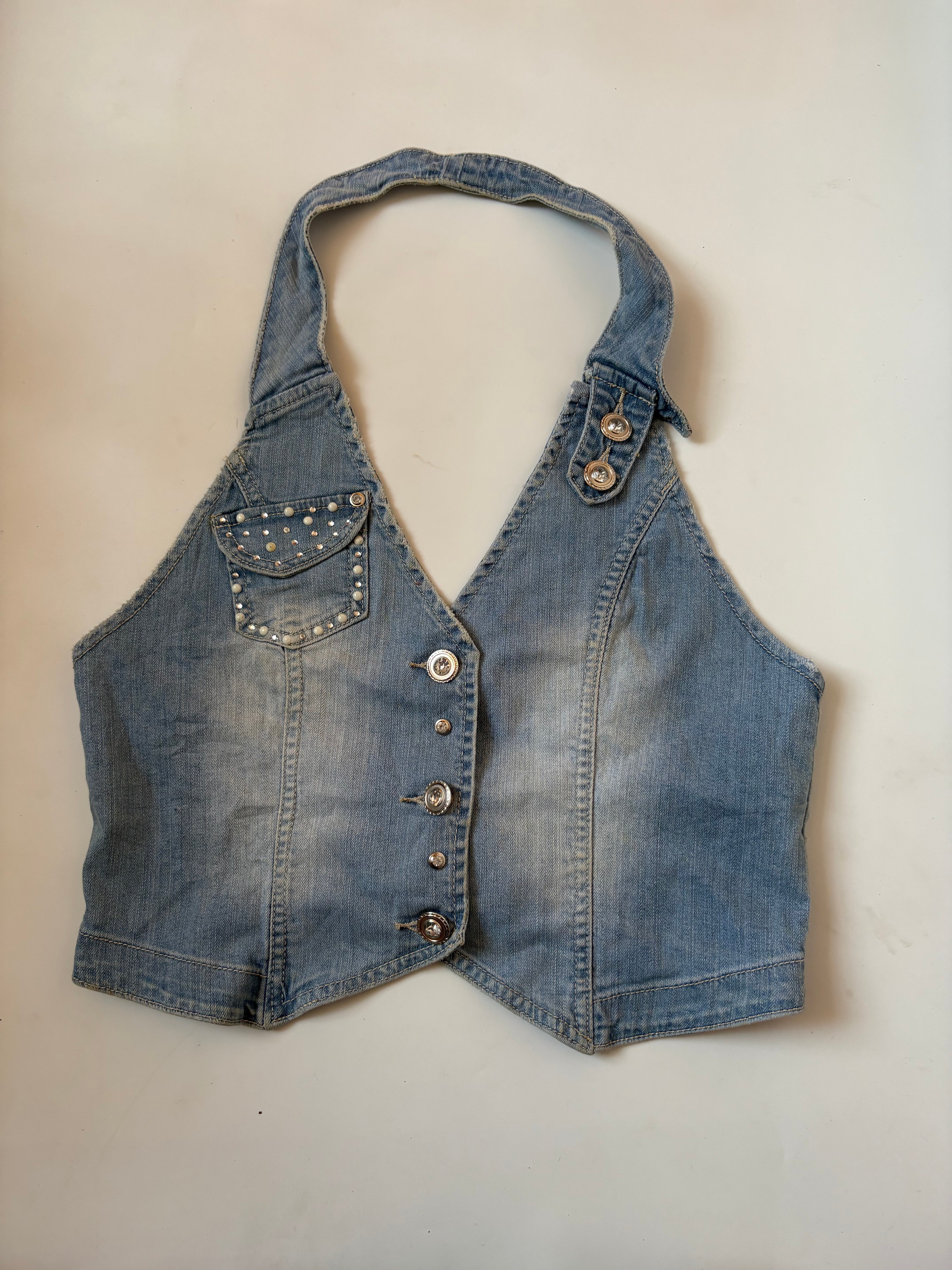 Beaded light blue vest(38 inch)