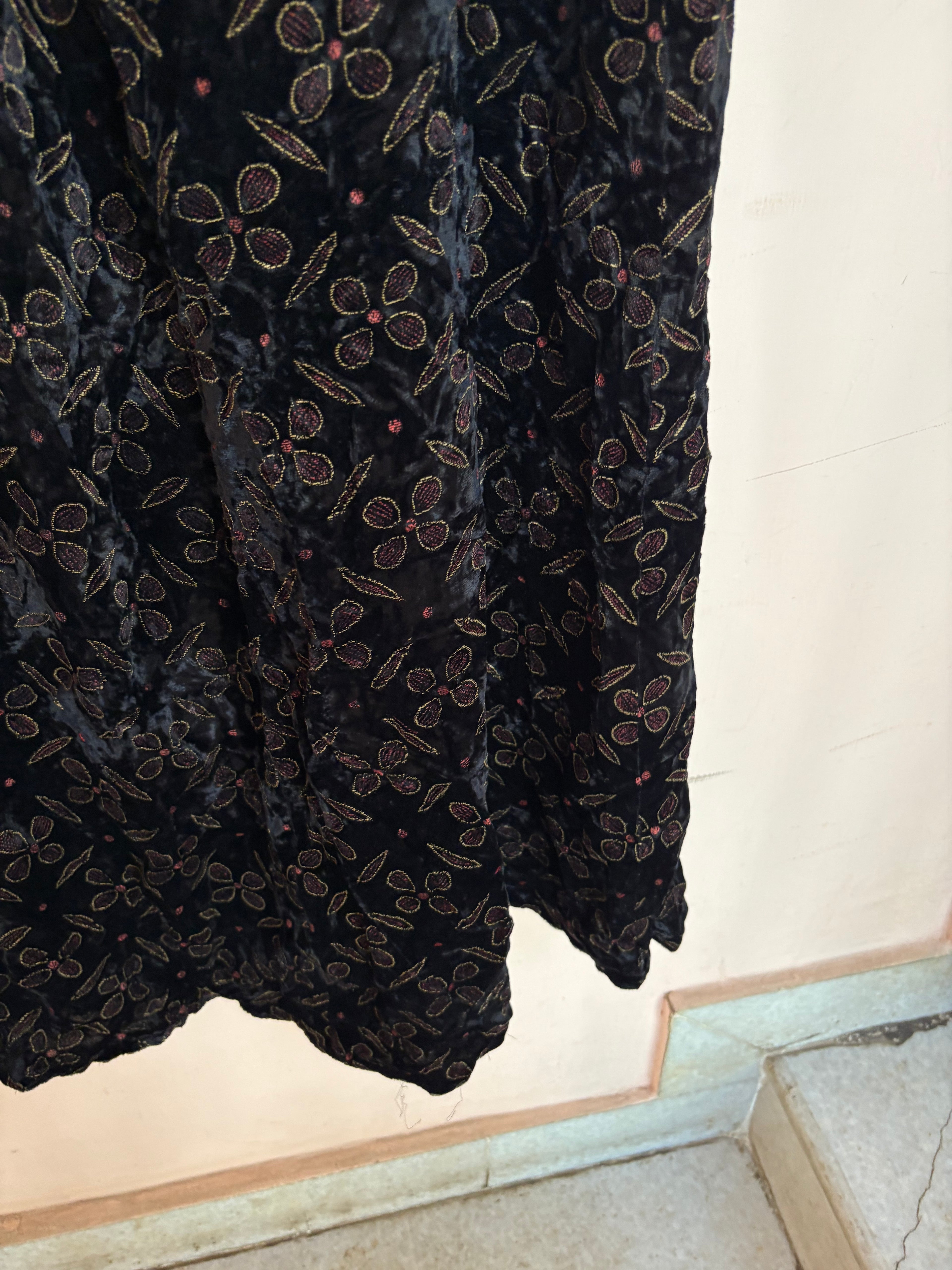 Black velvet fairy core skirt(26 inch)