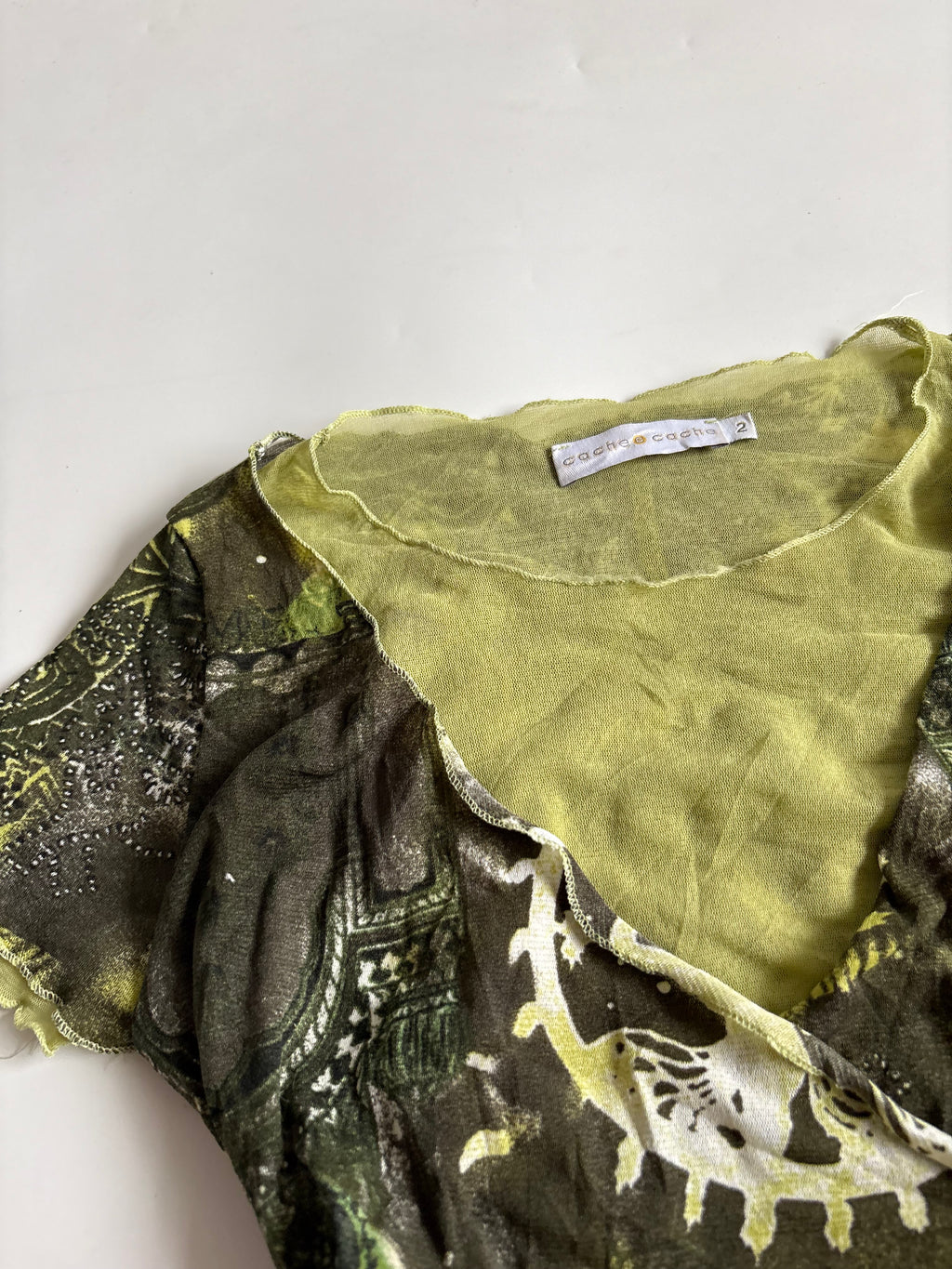 cache cache green top ( 34-36inch)