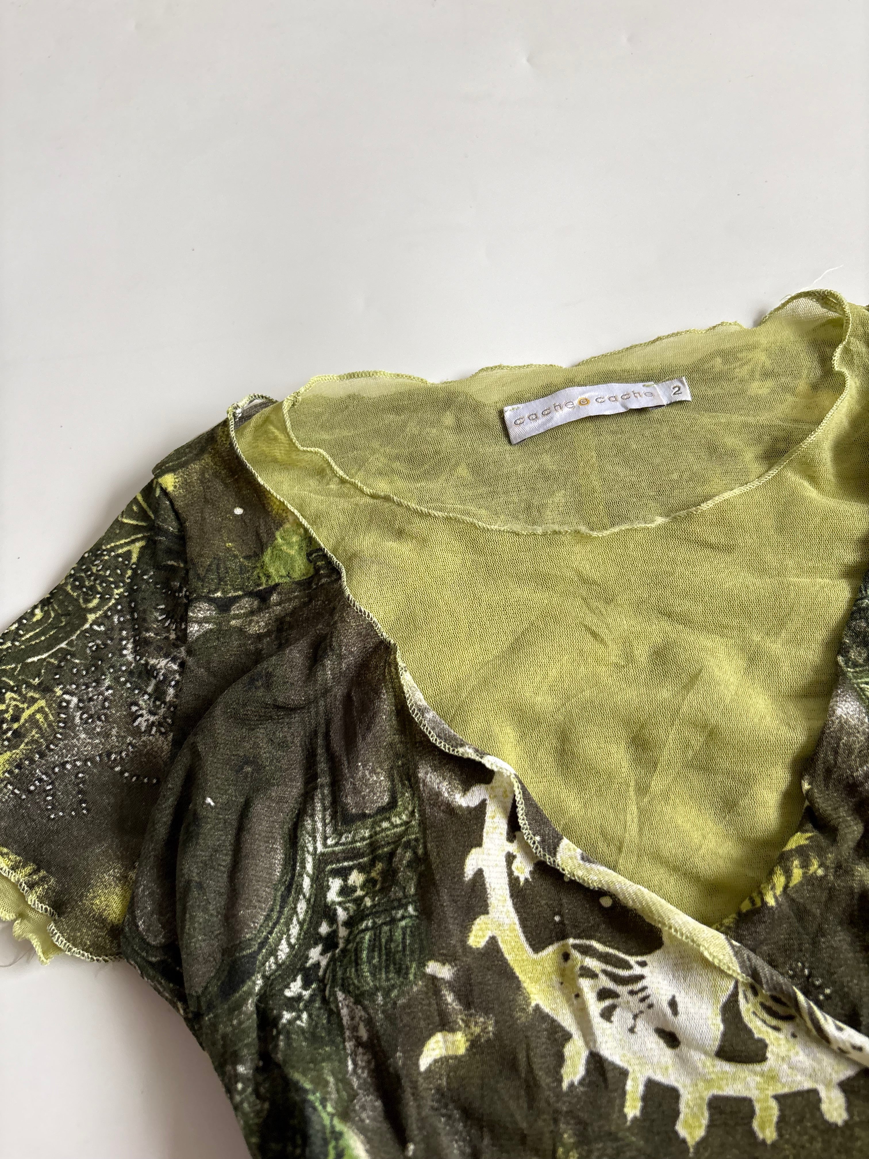 cache cache green top ( 34-36inch)