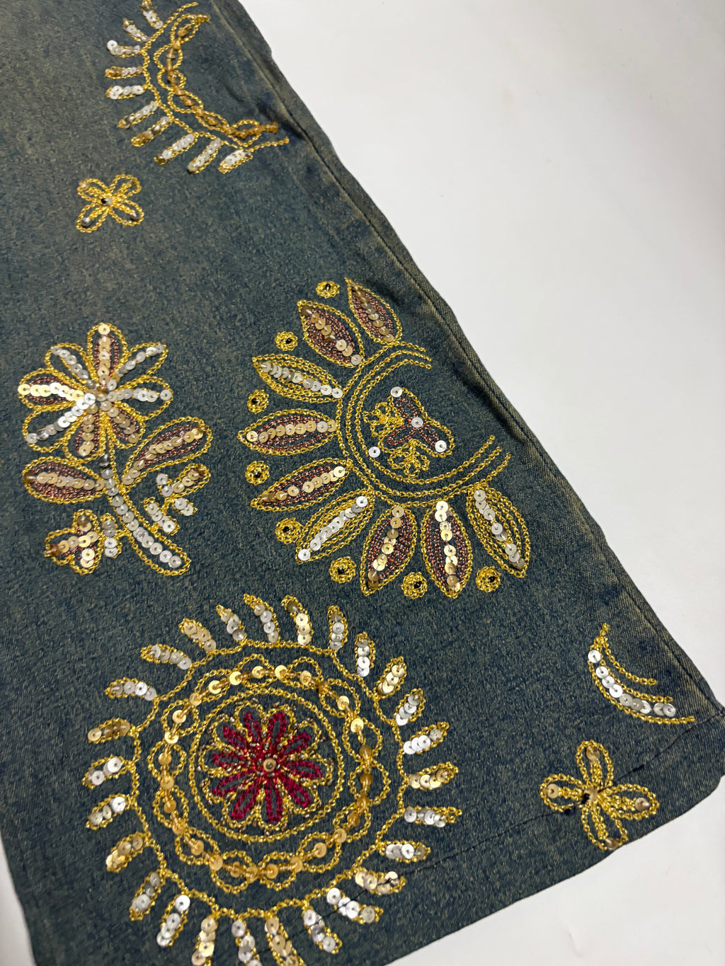 Bleu du nord shiny floral mid rise jeans(30 inch)