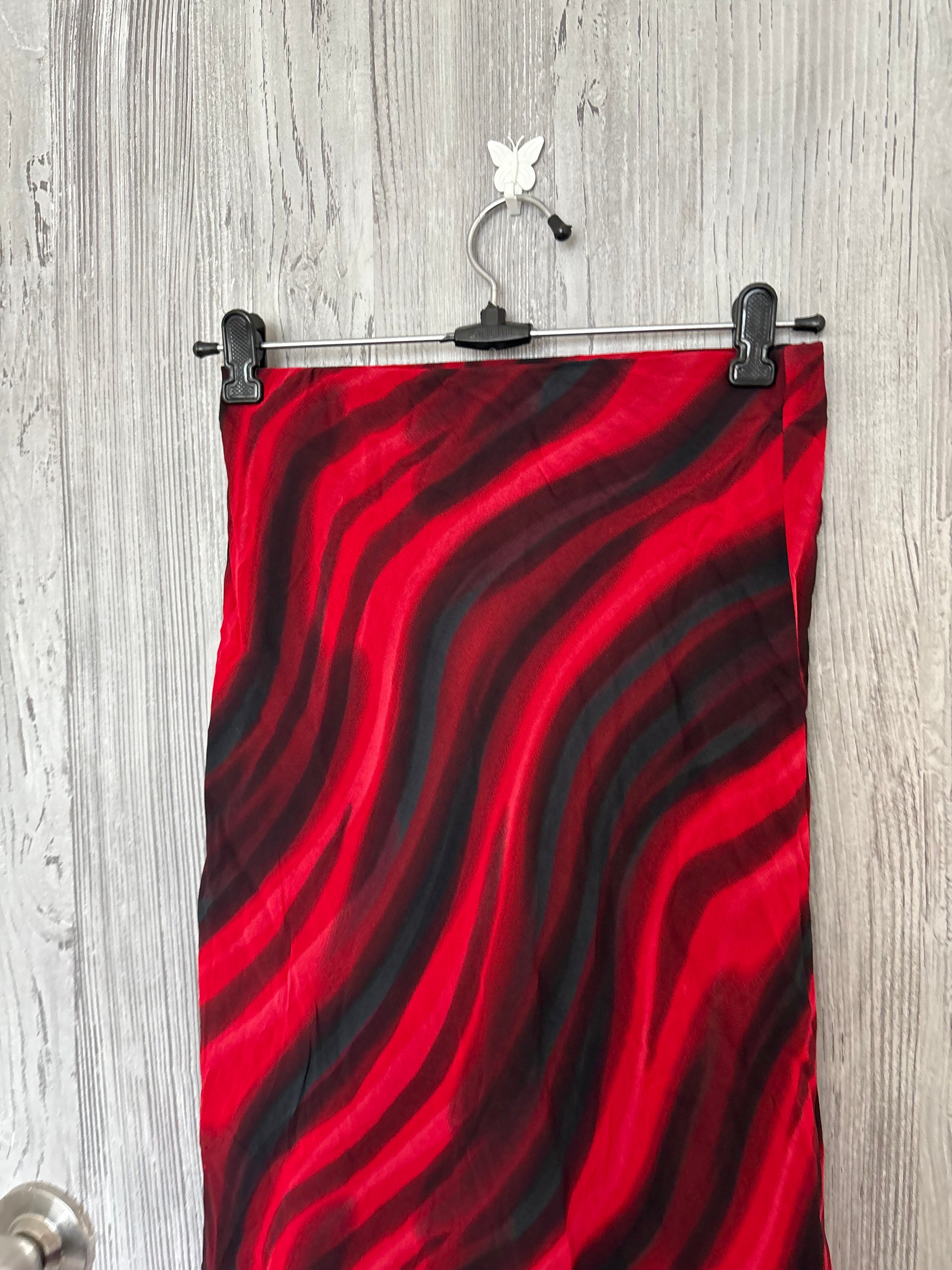 stripped red maxi skirt (34-38inch)
