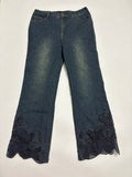bottom lace high rise jeans (32inch)