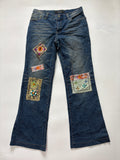 MIYABE gem beaded floral low rise jeans(30 inch)